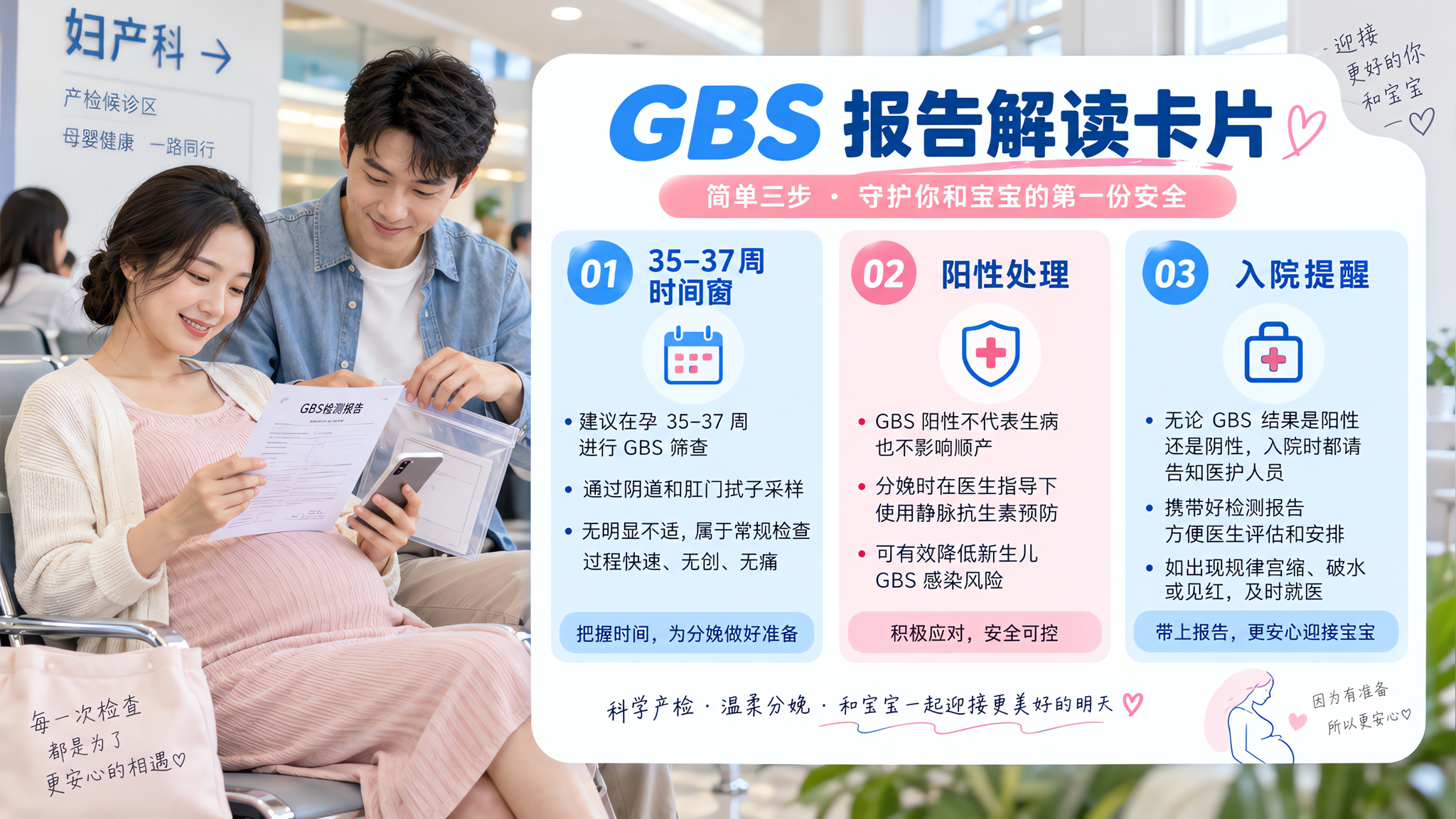 孕晚期别漏GBS：35-37周怎么查、阳性怎么办、入院怎么说