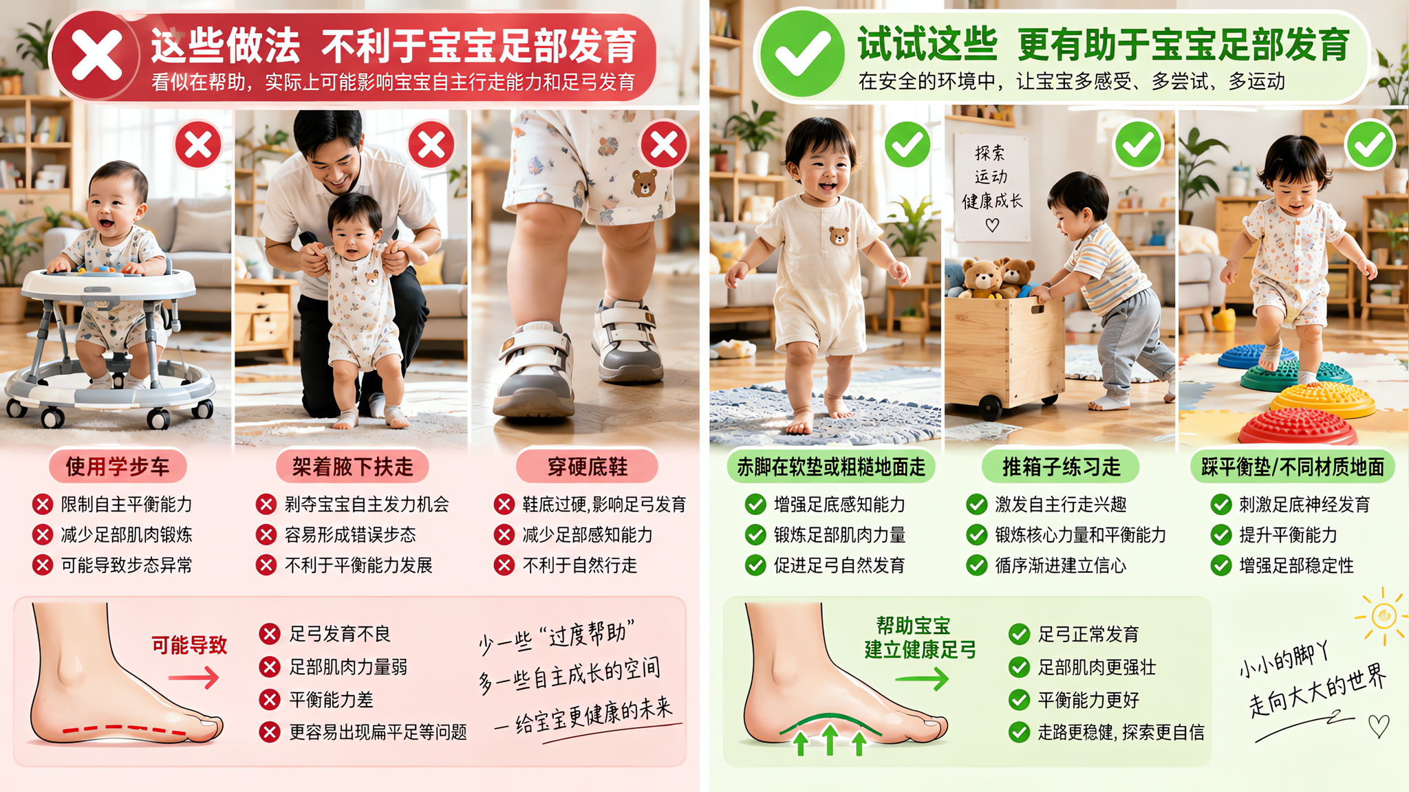 1-3岁别再“帮”孩子走路：3个动作最伤足弓