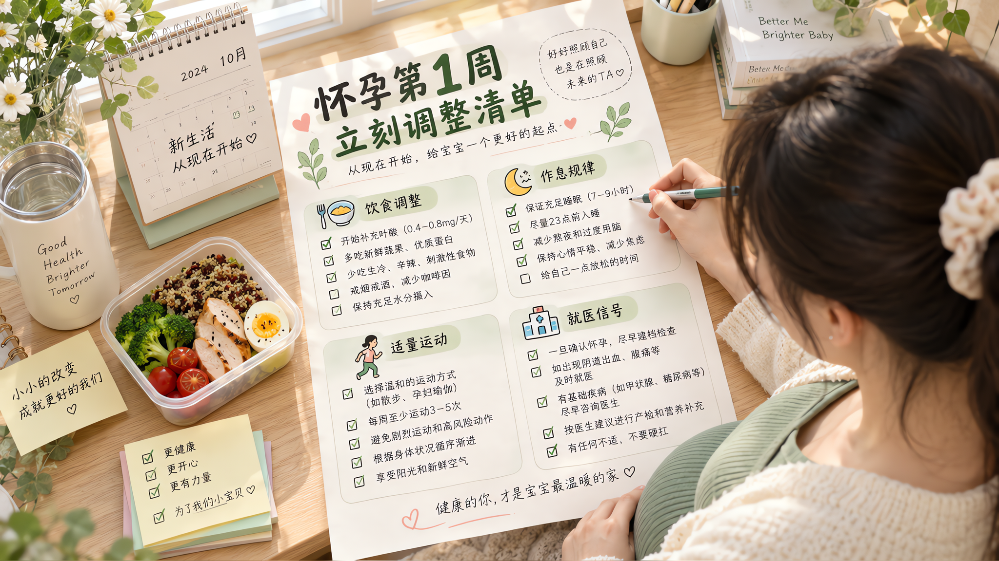 刚测出怀孕的前7天：先别慌，照这张清单调整就行