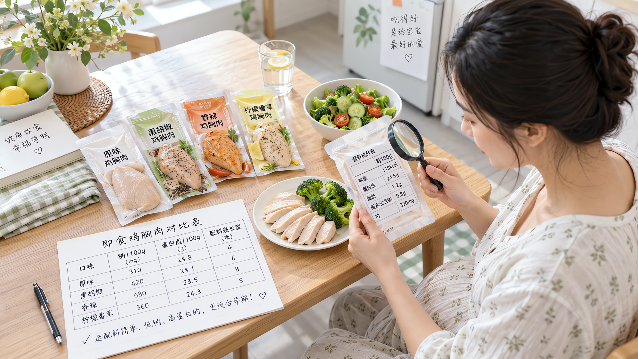 孕期囤即食鸡胸肉前先看这3项：钠、磷酸盐、蛋白质