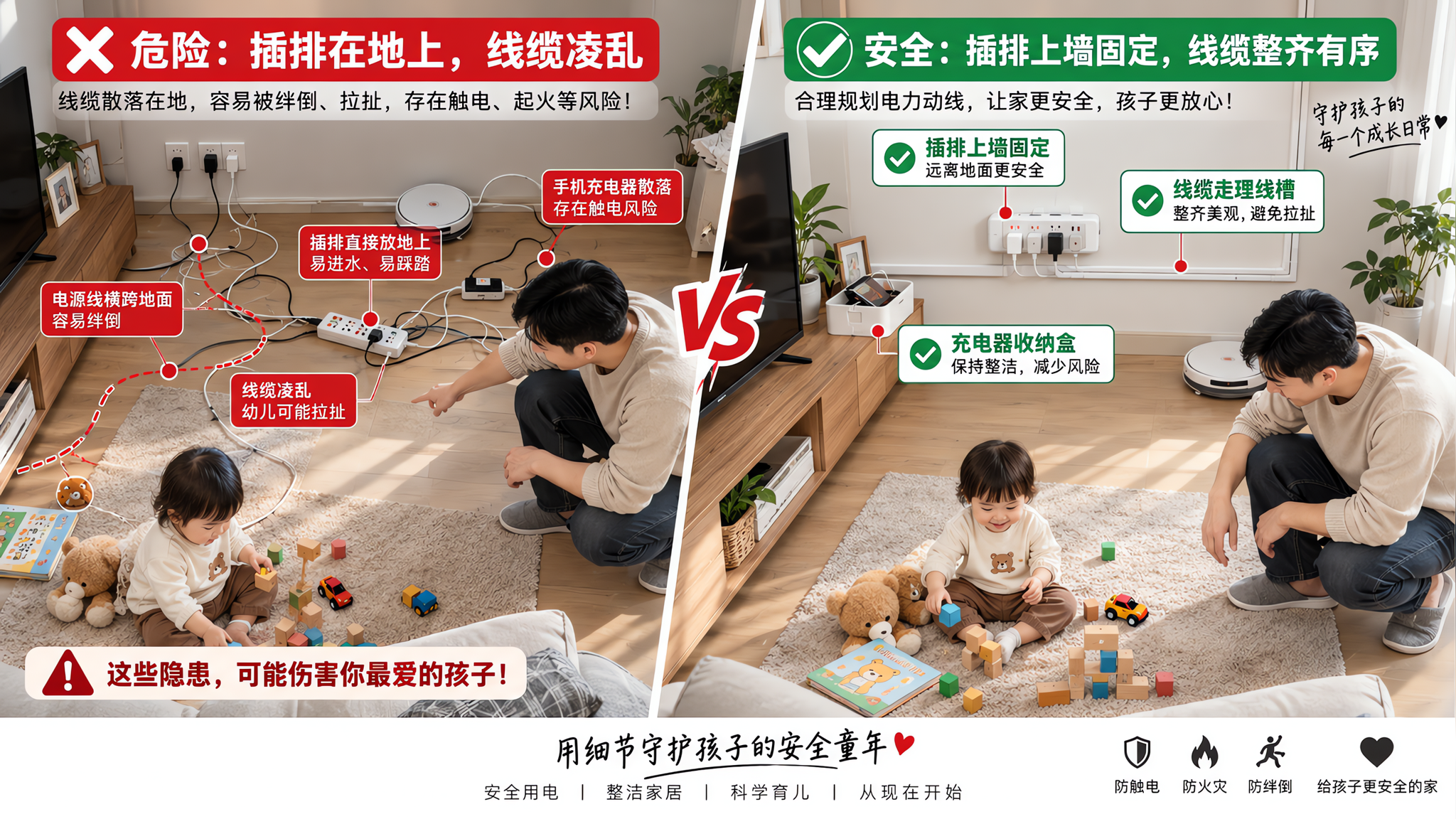 插座保护盖不等于安全：家里5条电力动线现在就改