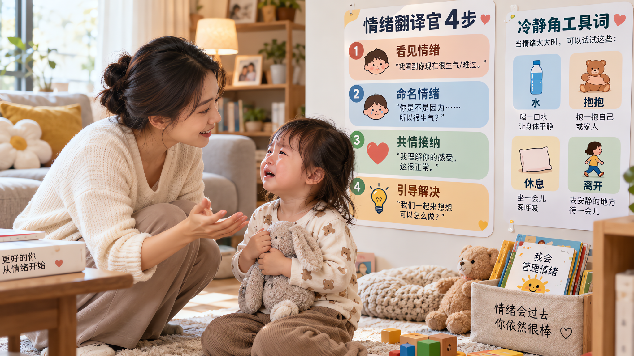 孩子崩溃时别逼他说话：4步把哭闹翻译成需求