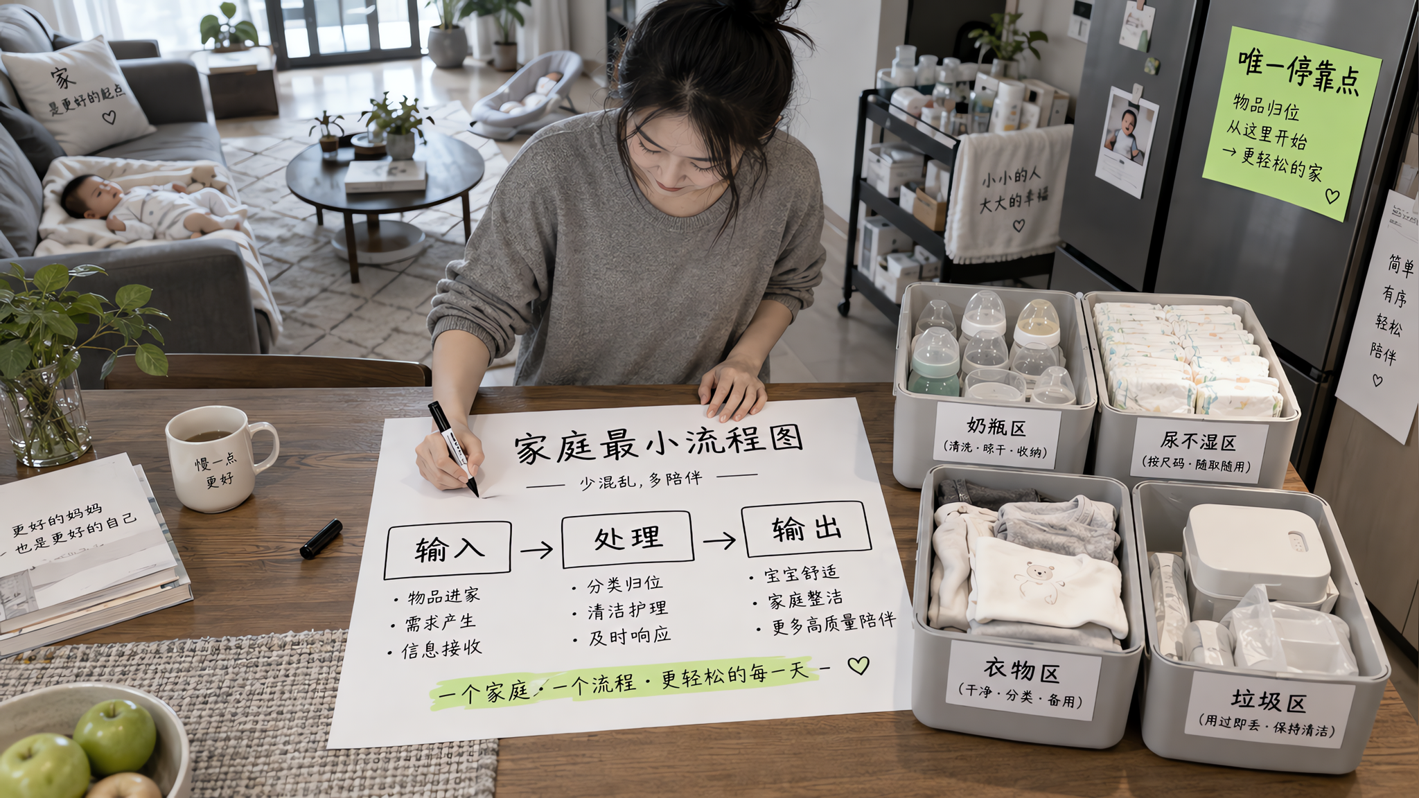 长辈一走就乱？用这张三段流程图把家带顺