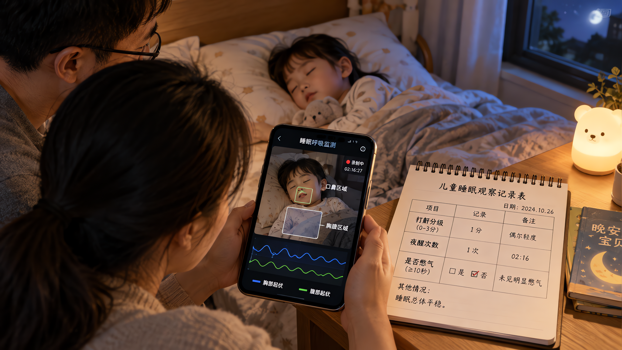 孩子打呼+张口呼吸别当常态：居家监控4步到位