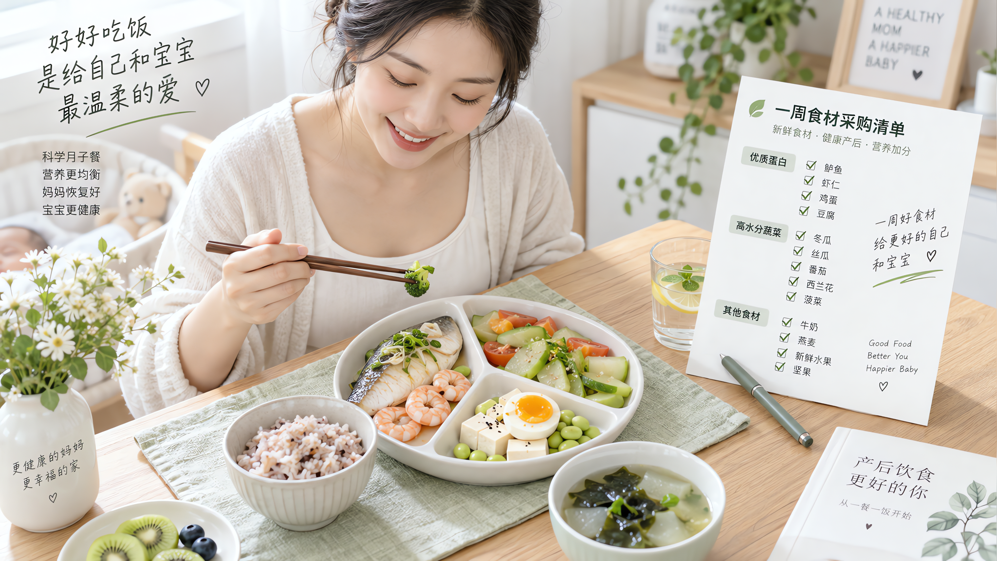 产后第20天还胖还堵？别再靠油汤，三模块餐盘更稳奶更轻盈