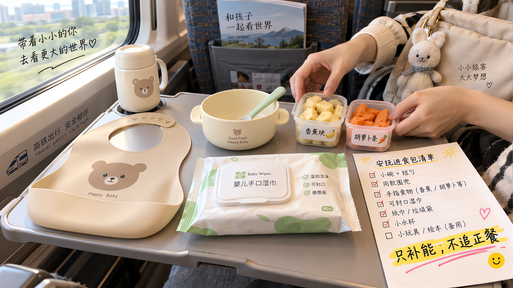 7-12个月宝宝高铁饿哭拒吃？一套安抚进食包就够了
