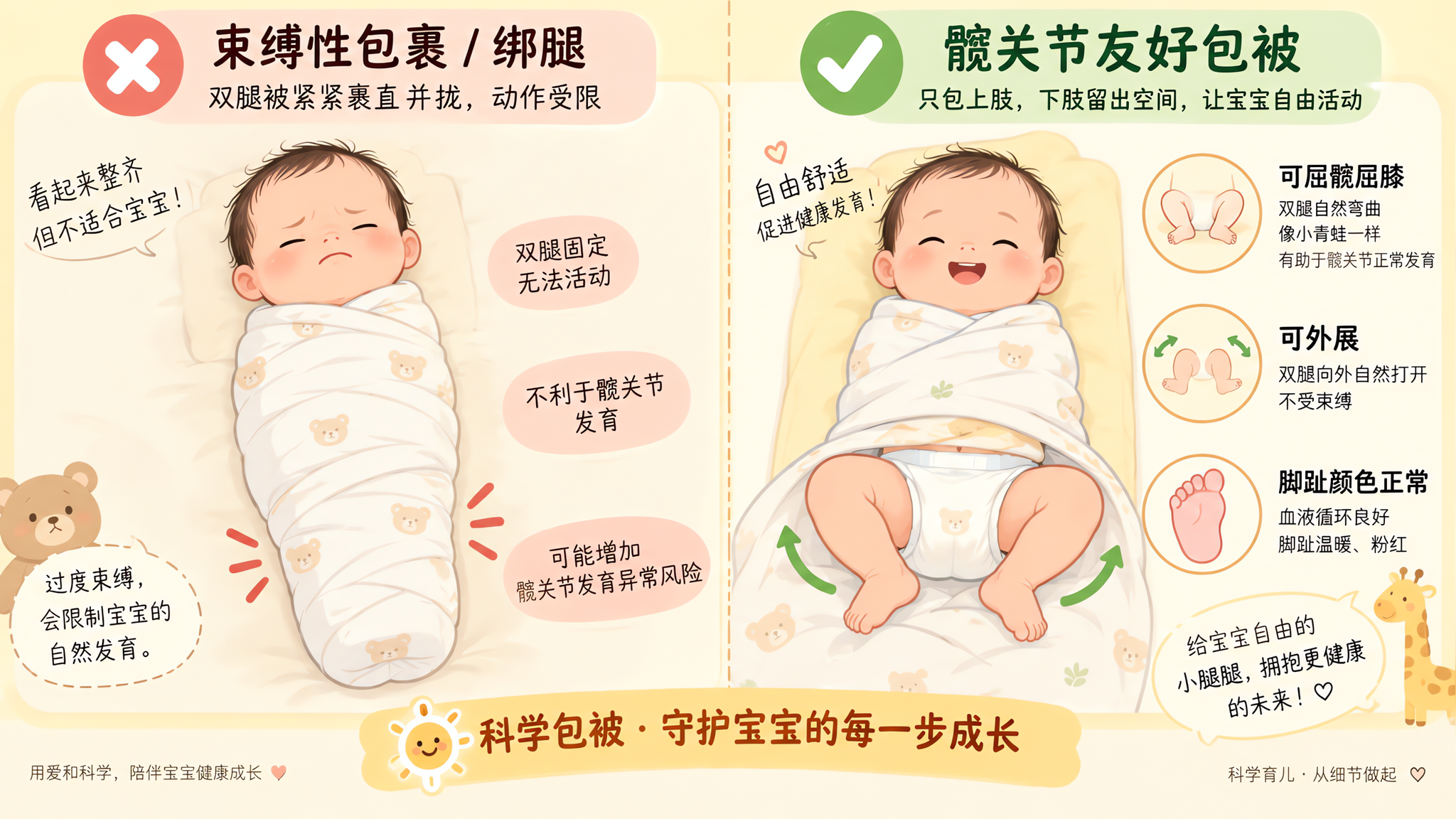 新生儿别绑腿：腿不“笔直”才更护髋
