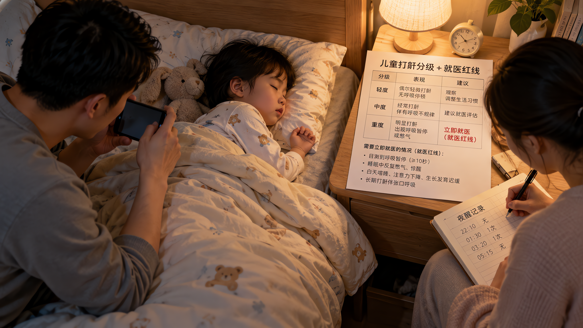 孩子几乎每天打呼张口？先按这套SOP监控再决定要不要查