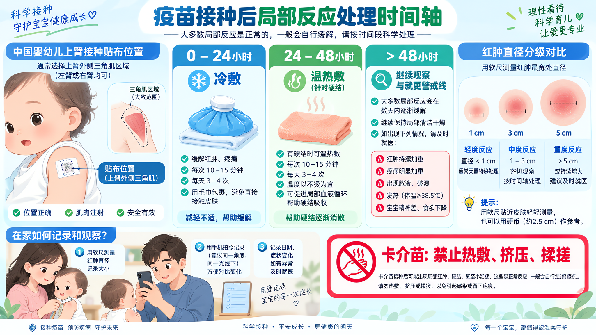 接种后红肿硬结：冷敷还是热敷？看这条时间轴