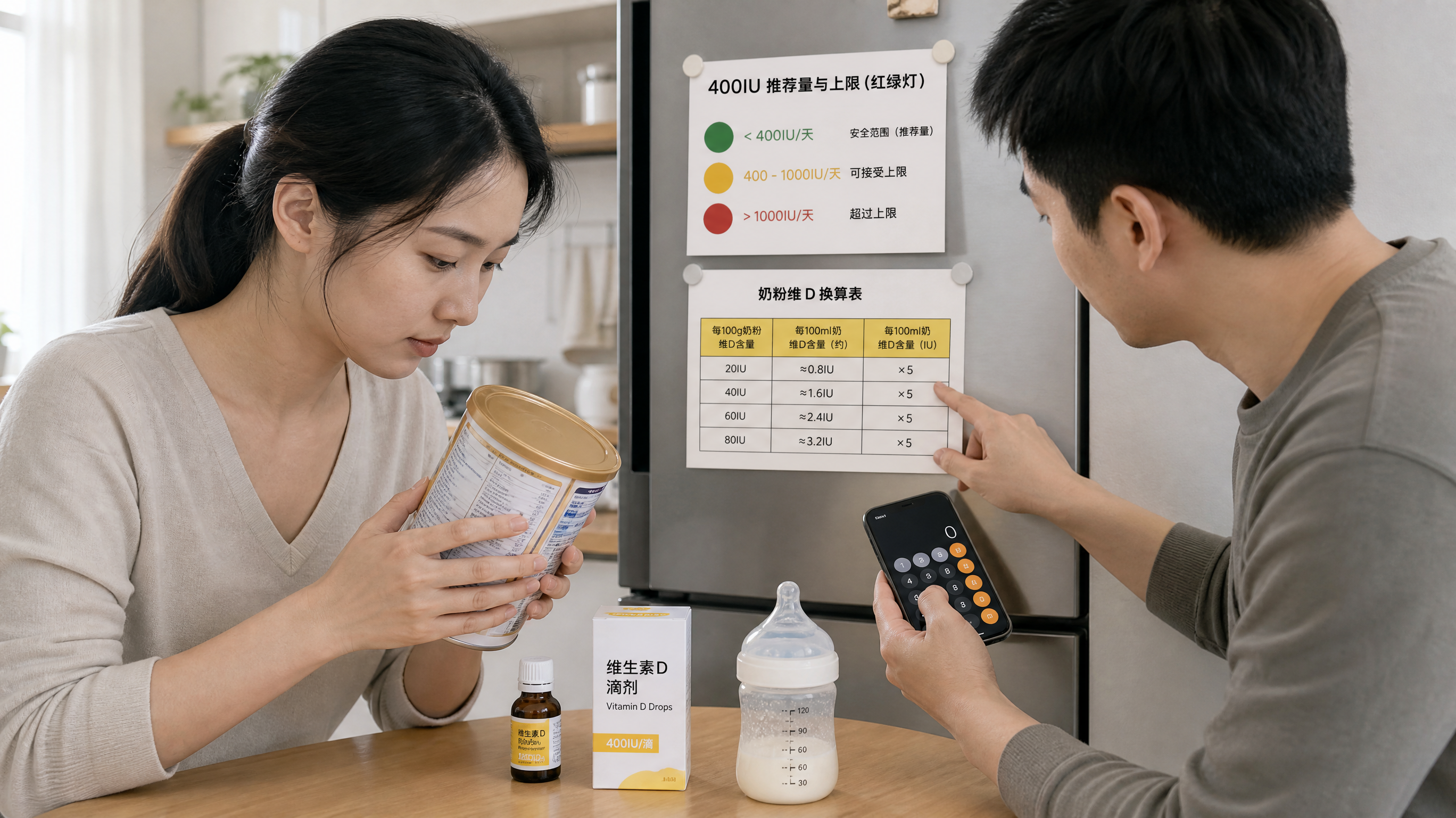 配方奶宝宝维D别叠加：400IU怎么按奶量算