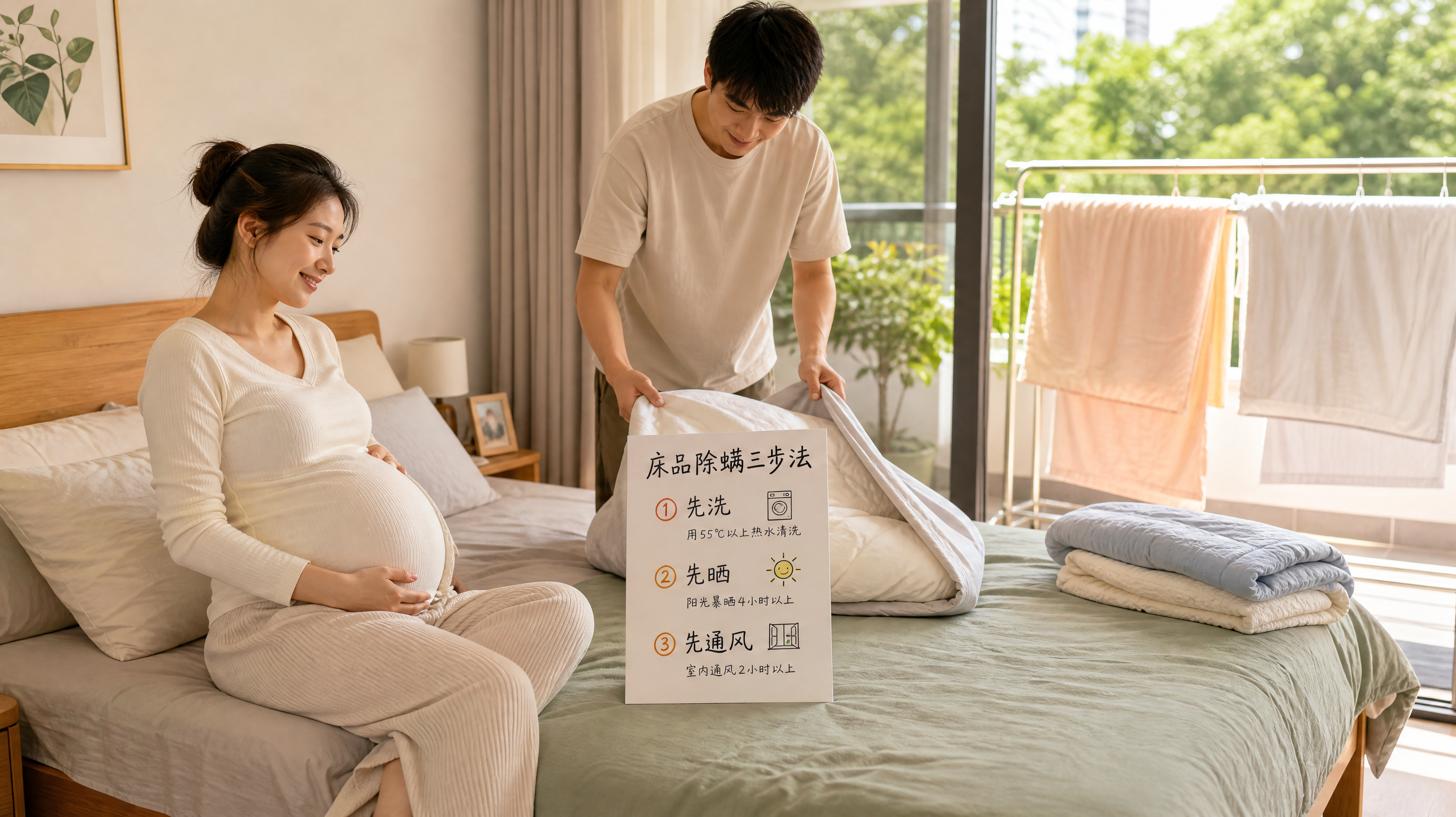 孕期换厚被别直接盖：先洗先晒先通风