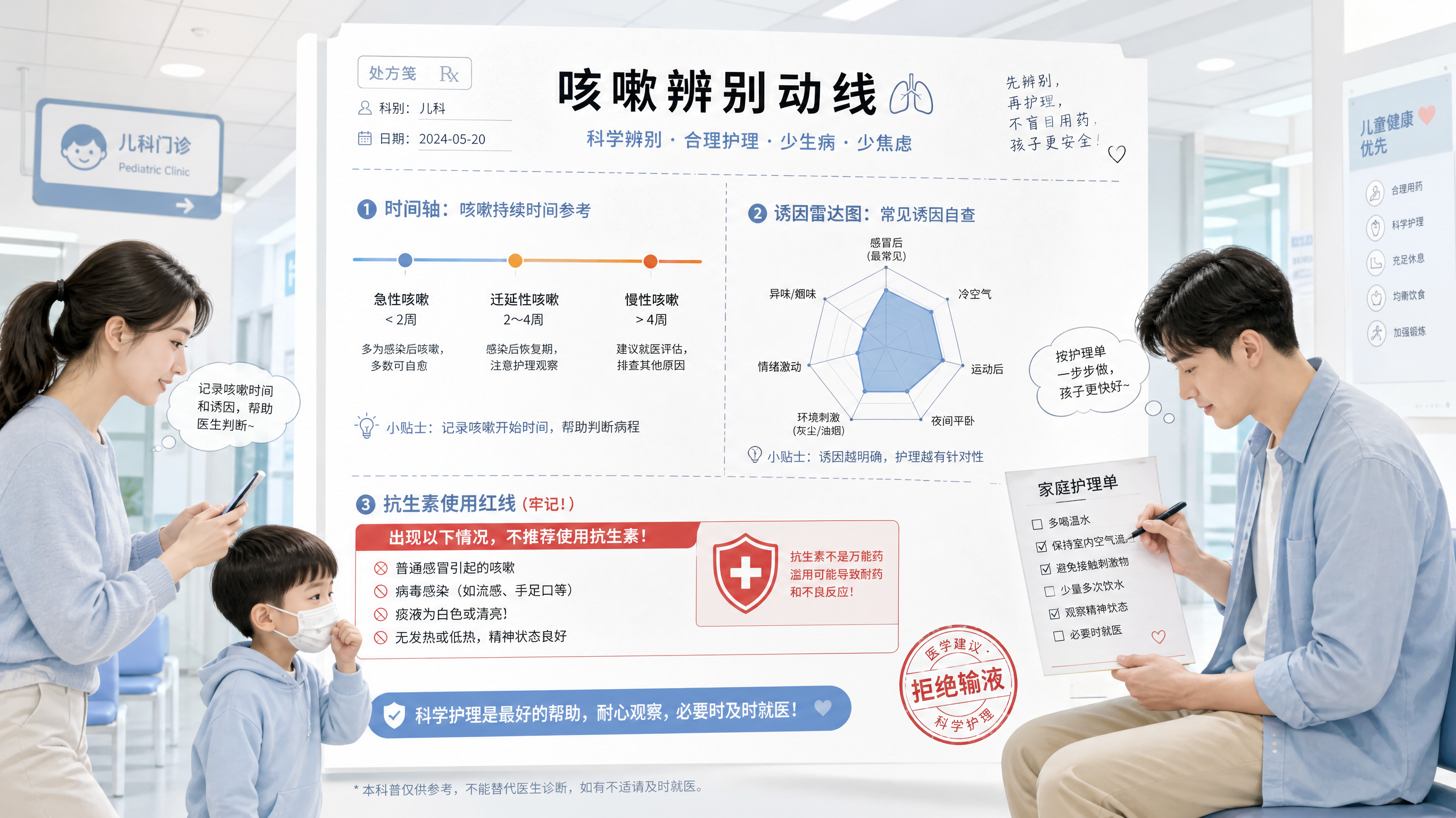 孩子咳嗽别急着挂水：按病程和诱因先分4类