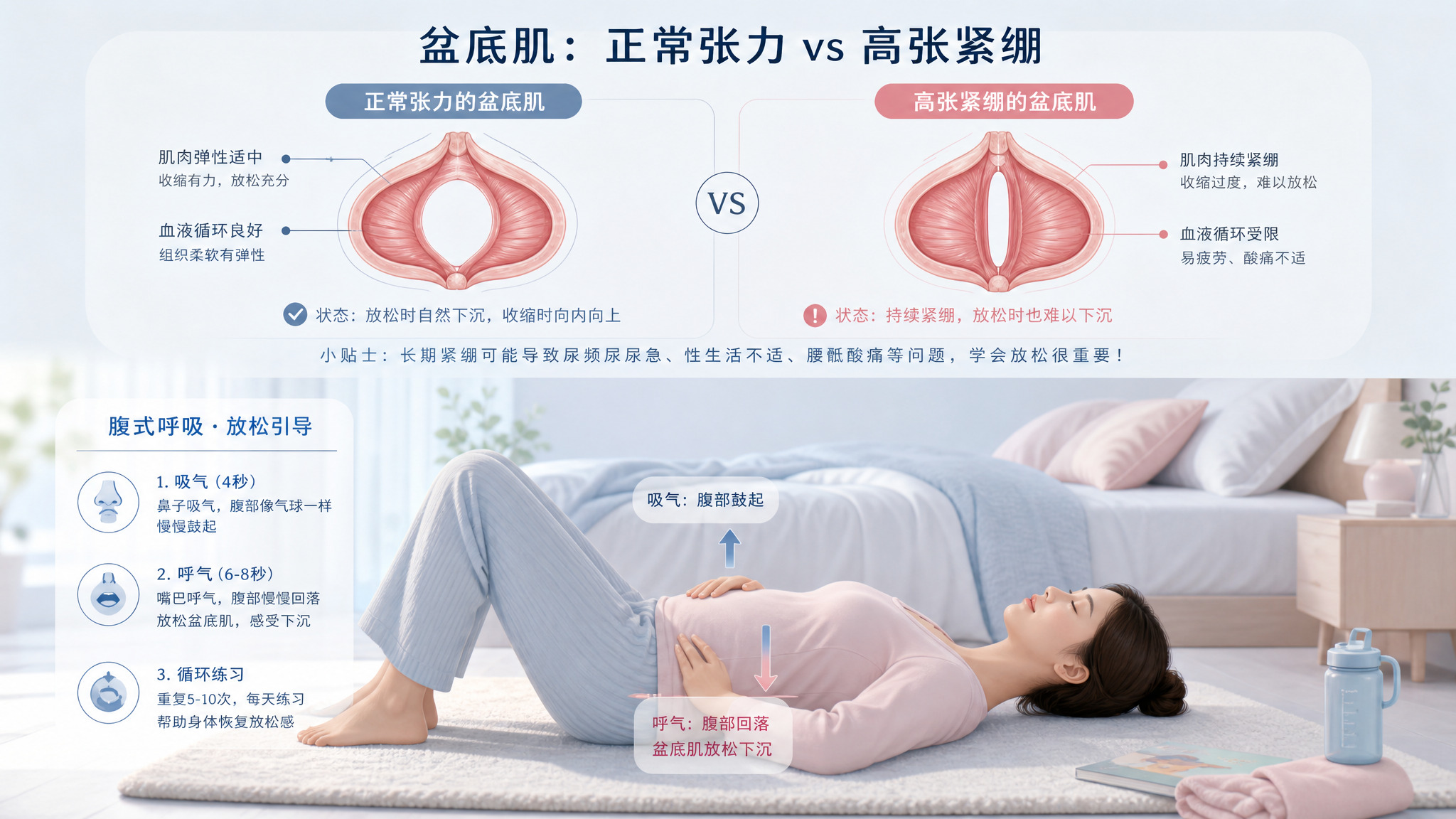 会阴抽痛同房痛别硬练凯格尔 先学盆底放松