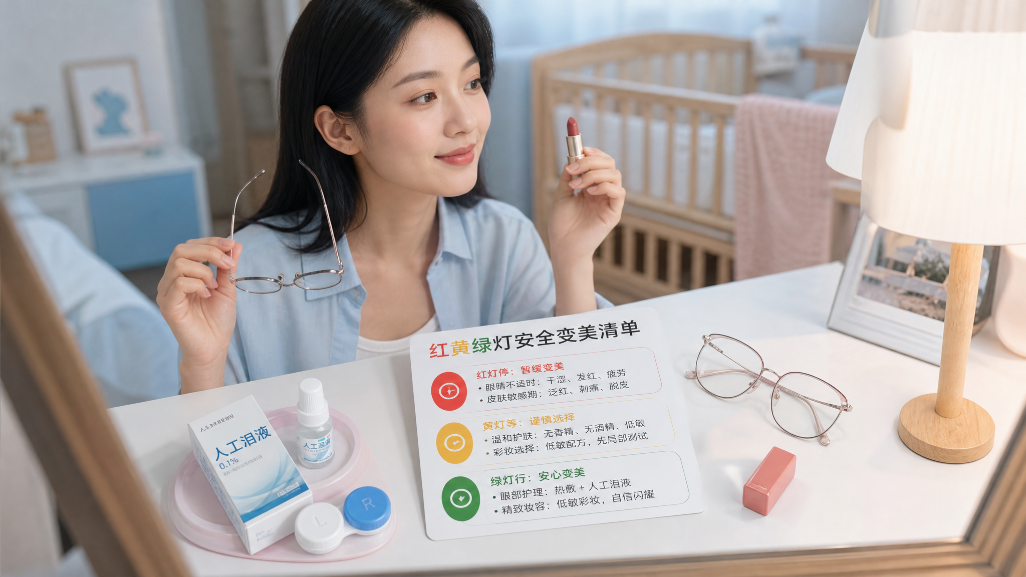 月子里戴隐形会瞎、化妆会毒奶？真正该防的是干眼和宝宝接触