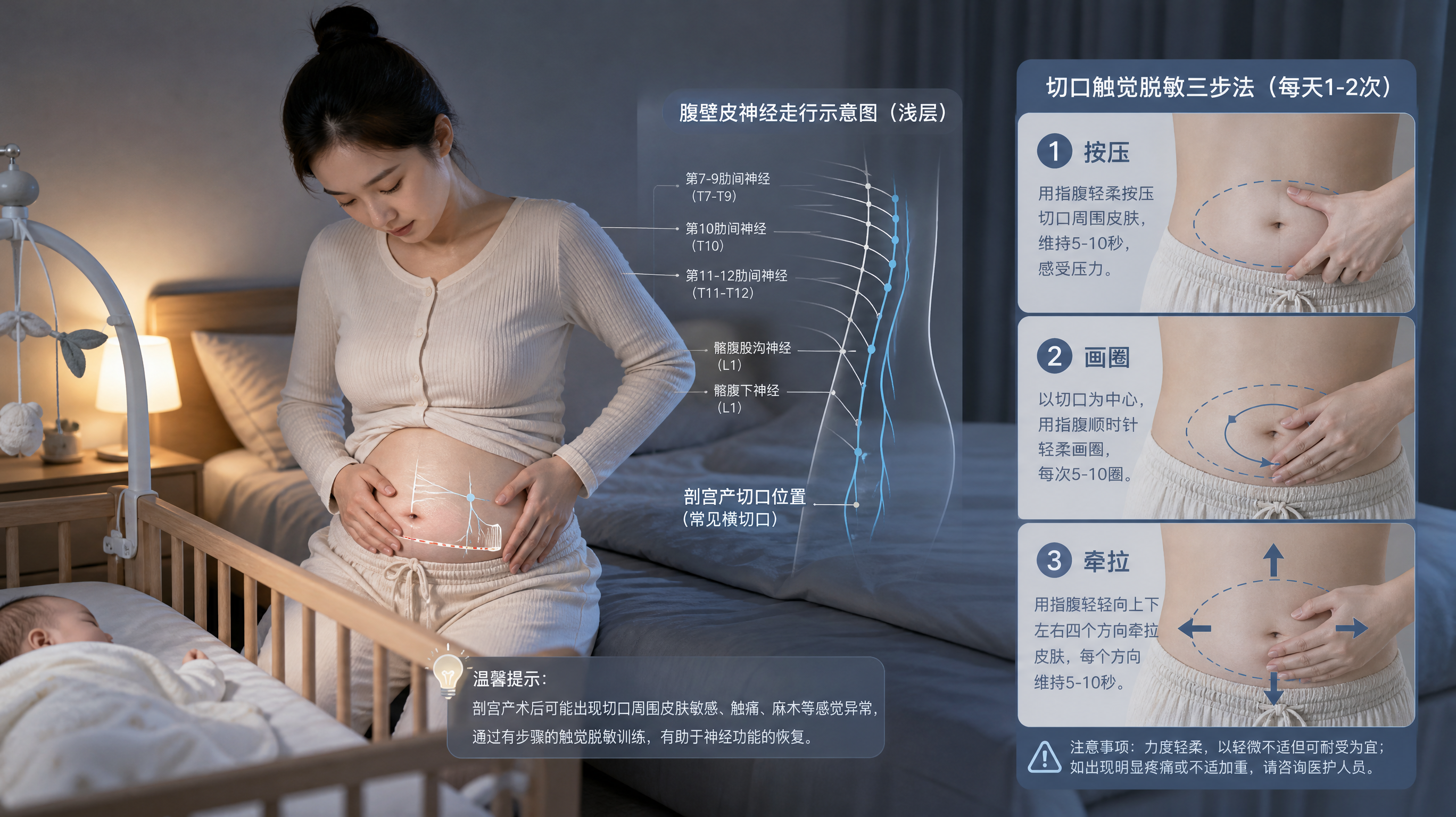 剖宫产瘢痕周围麻刺像触电？多半是皮神经在修复