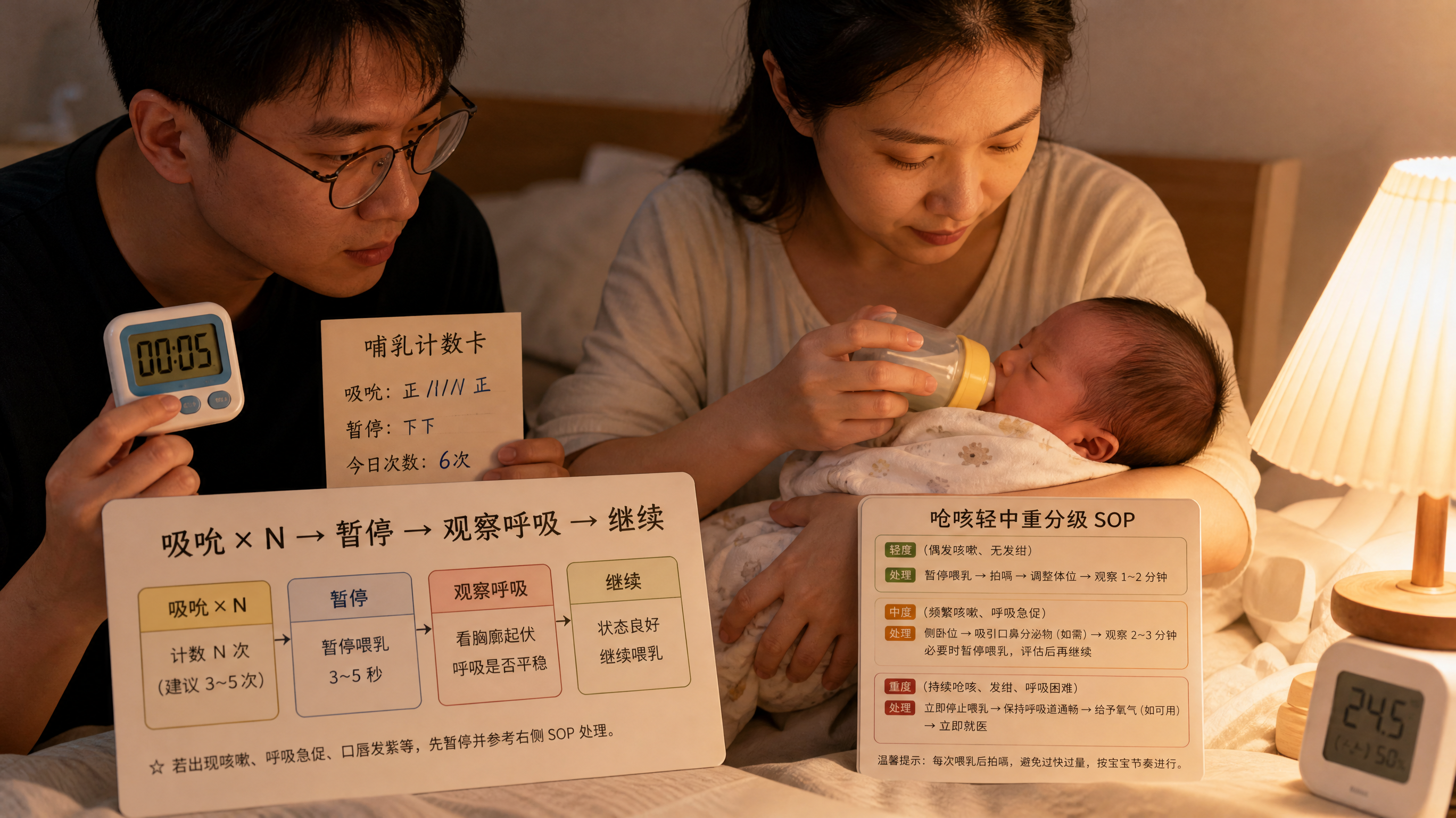 早产儿吃奶总呛咳？一套“暂停换气计数法”+分级SOP