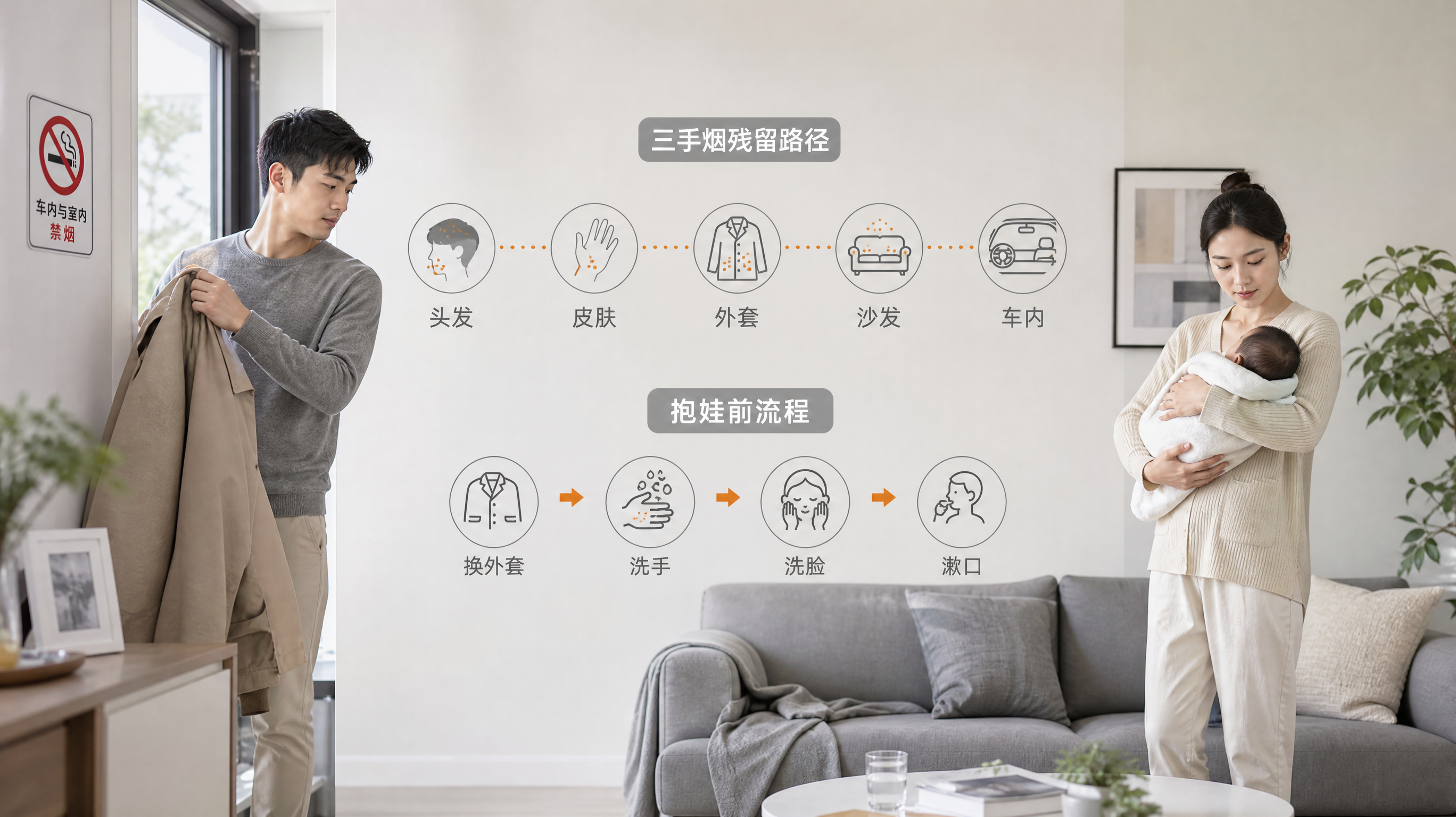 抽完烟再抱新生儿？三手烟比你想的更黏