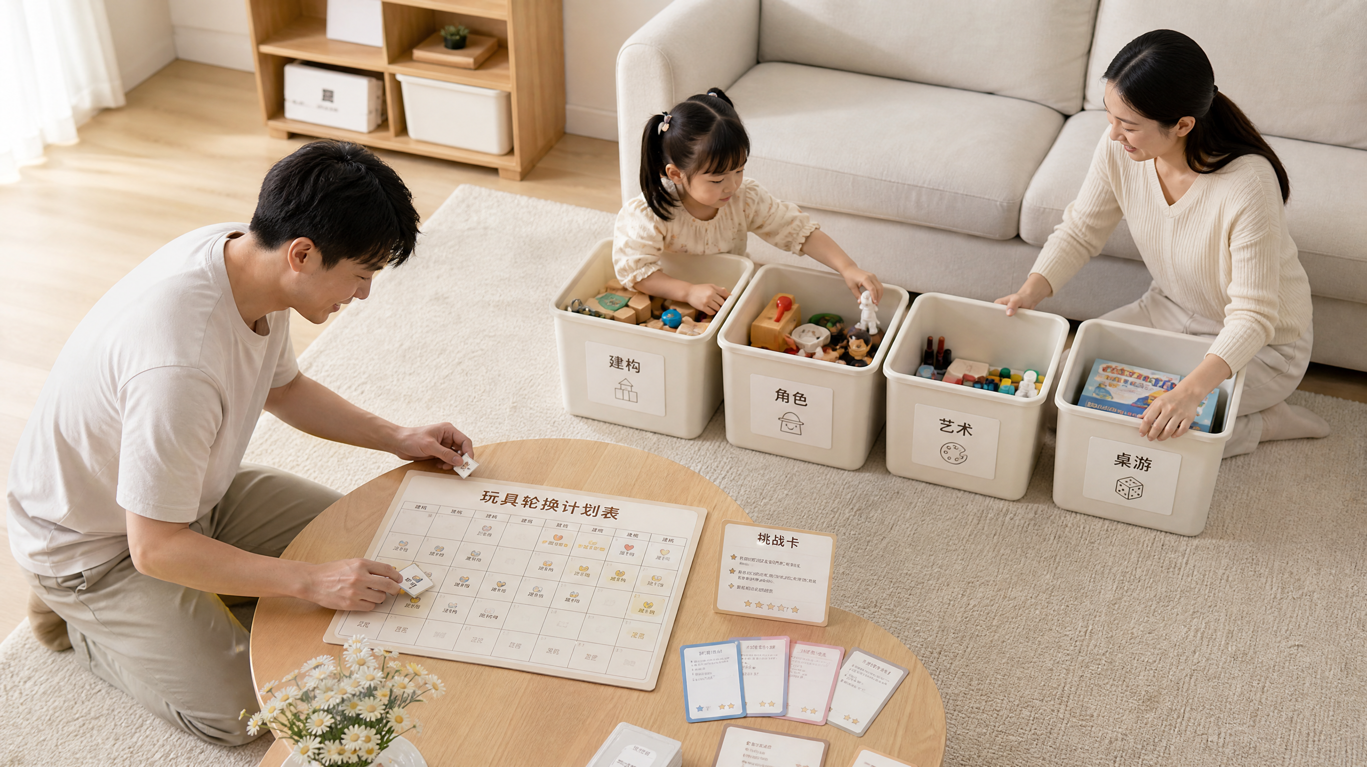 旧玩具不香？用“轮换+挑战卡”让娃再玩14天