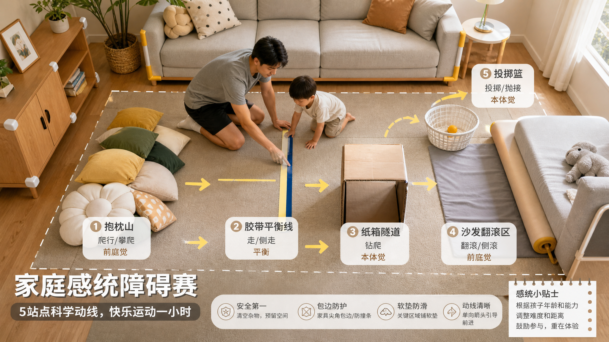 客厅10分钟障碍赛：放电不拆家，睡前更稳