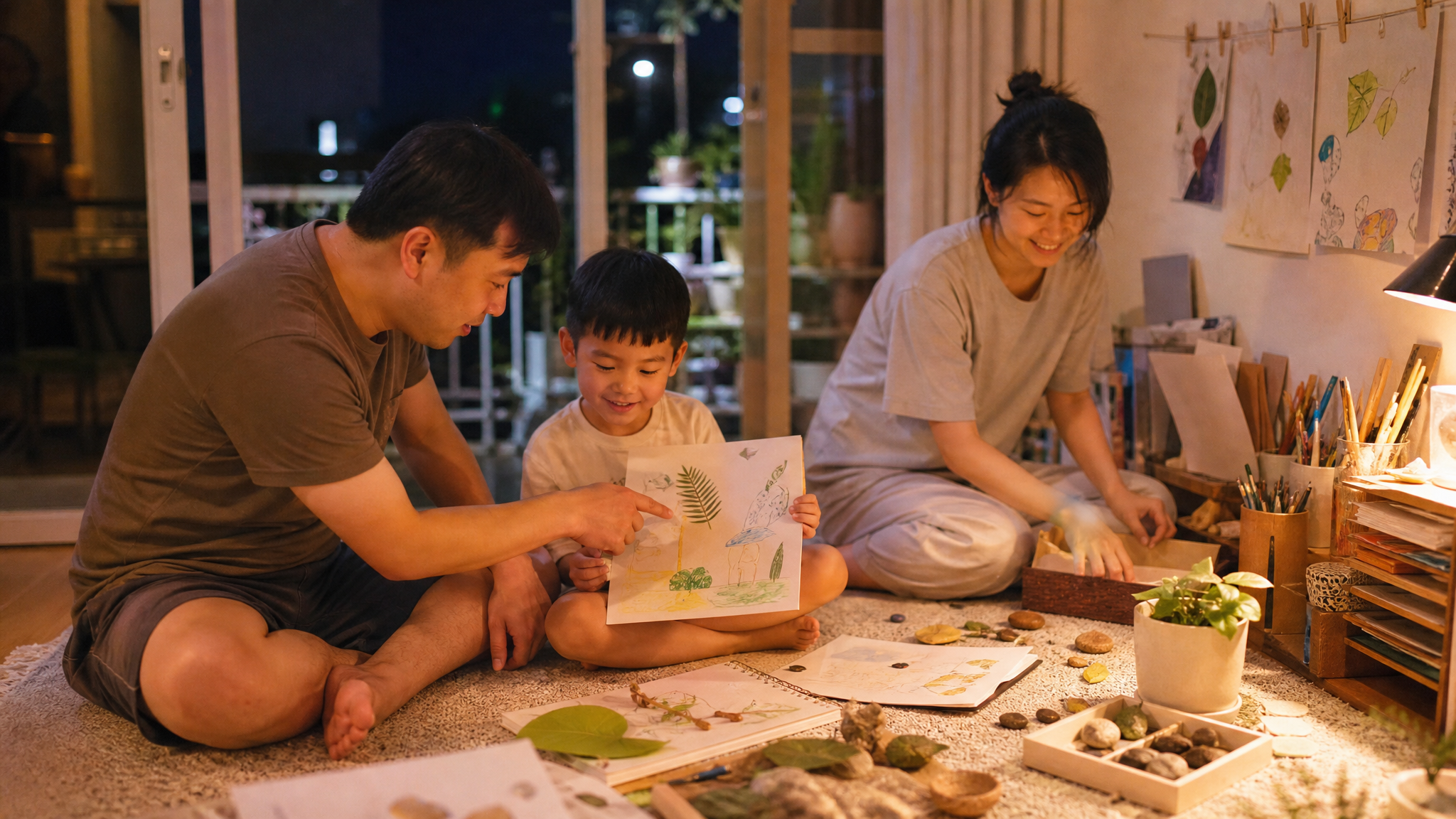 爸爸参与美育：每周3采集+2次共赏，孩子更敢试错