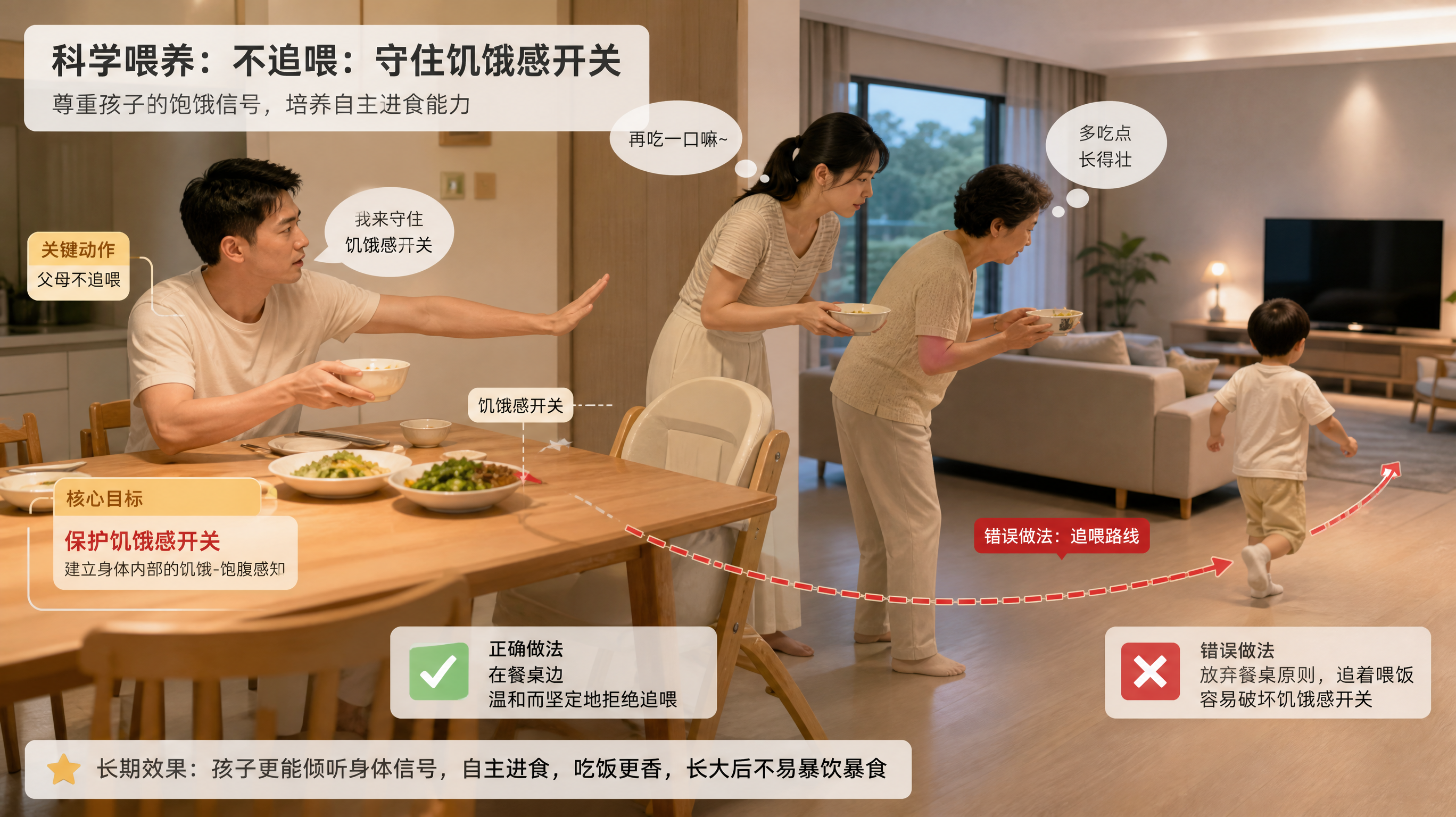 停止追喂的第一天：孩子才会重新学会饿和饱
