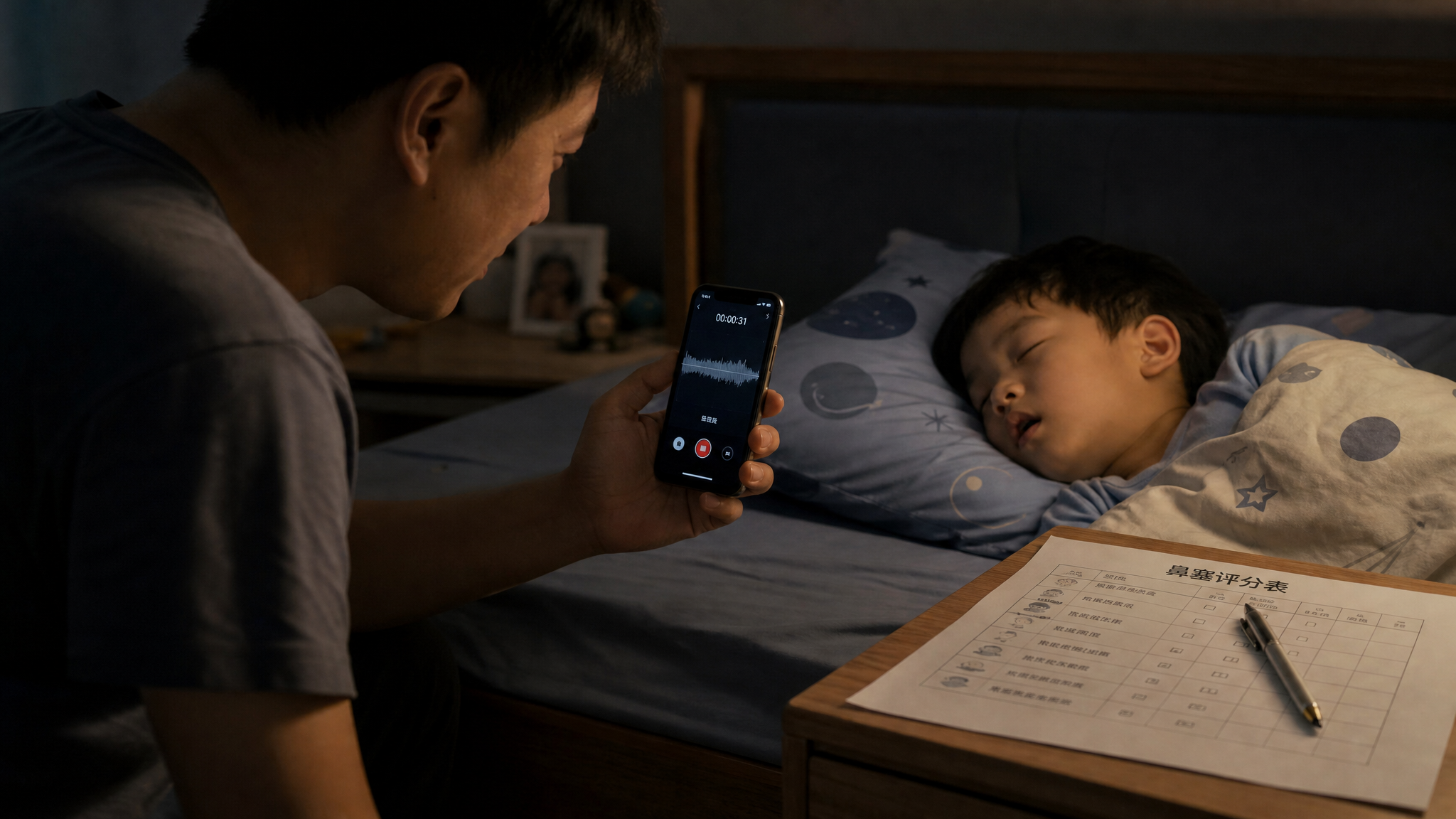 孩子打鼾张口呼吸别拖：3晚录像+鼻塞评分自查表