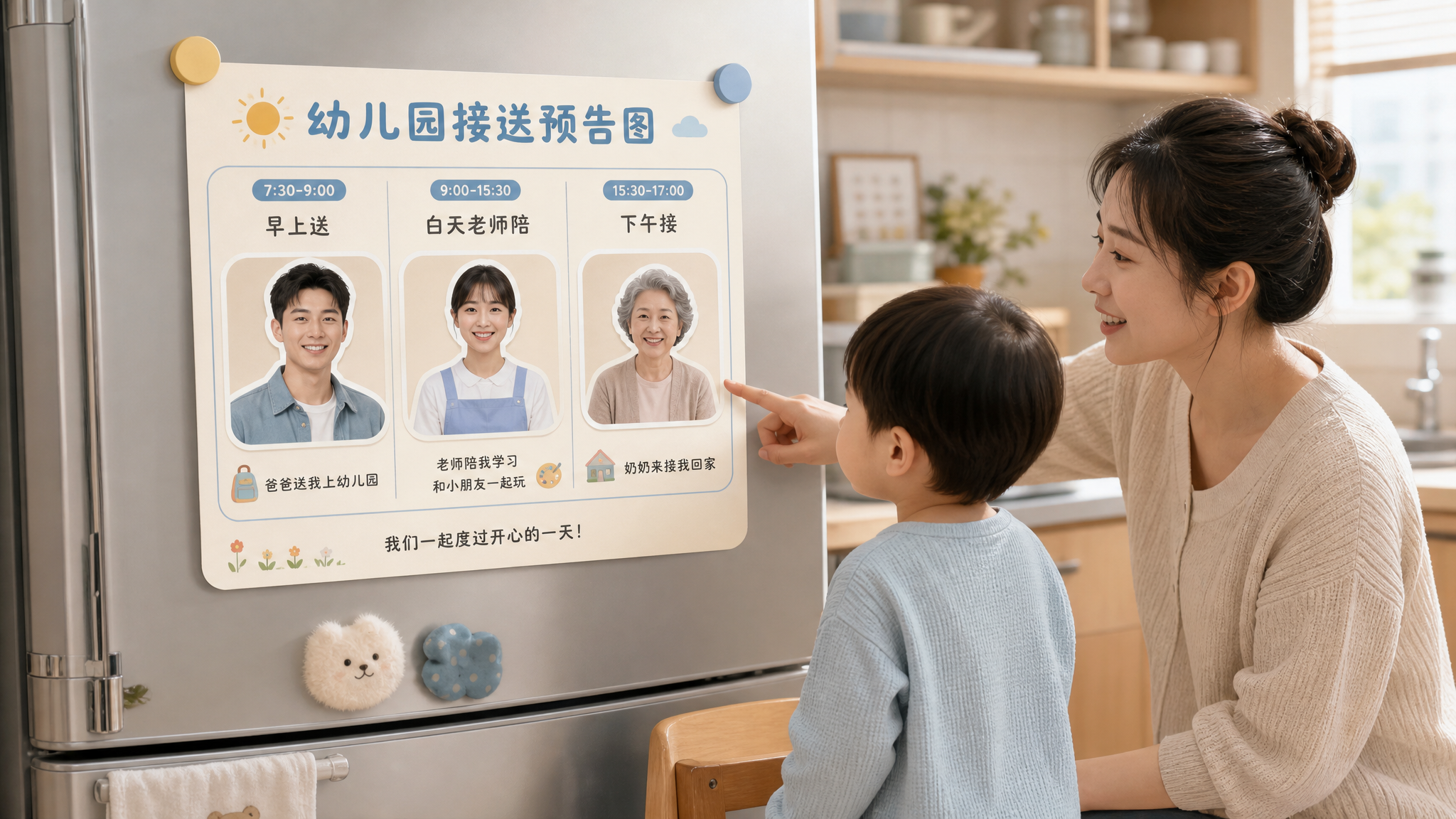 接送人一换娃就崩溃？用交接预告图稳住安全感