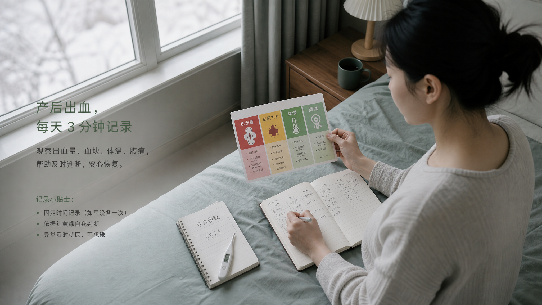 恶露忽然变红别慌：看这张红黄绿判断表