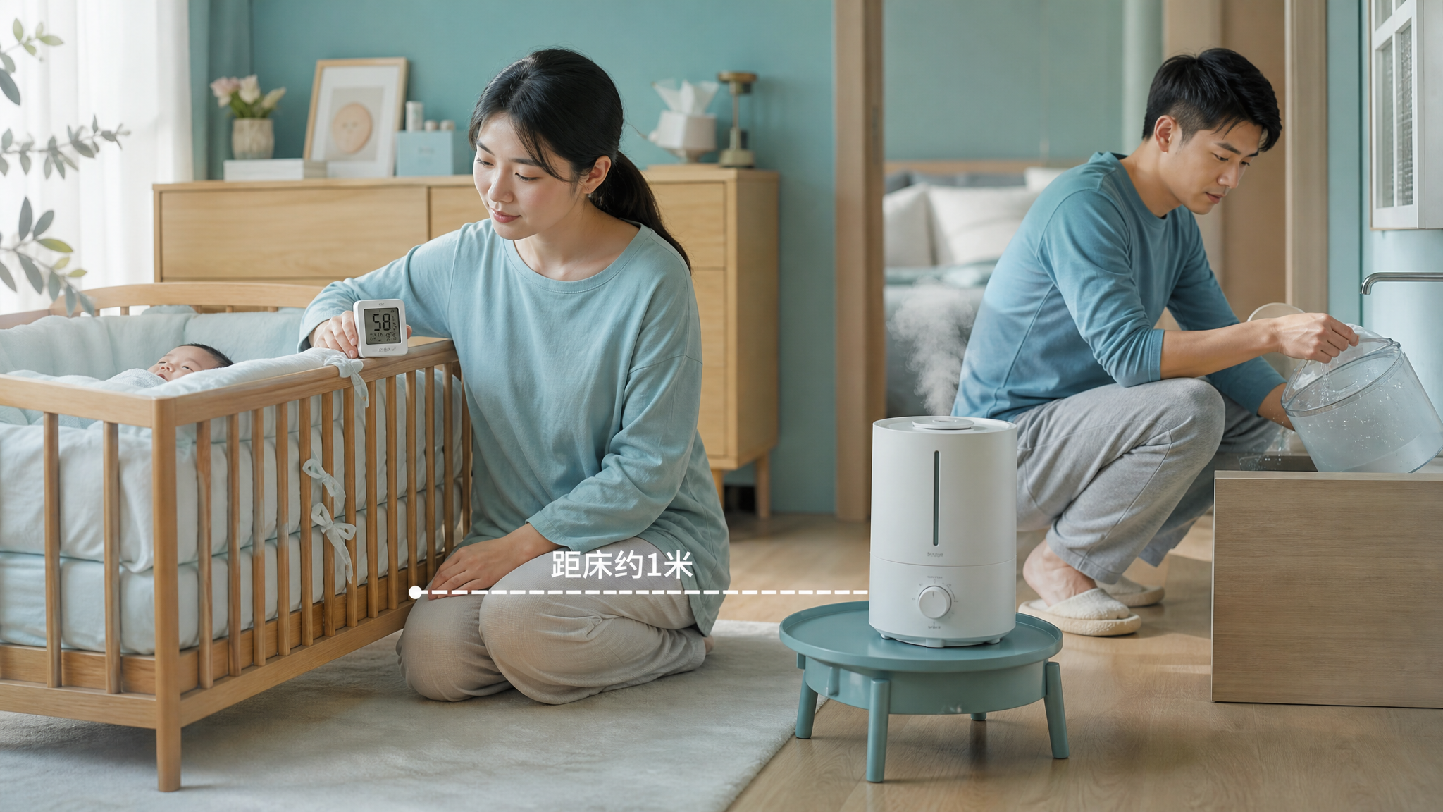新生儿开加湿器别只看雾：50-60%湿度和清洁SOP