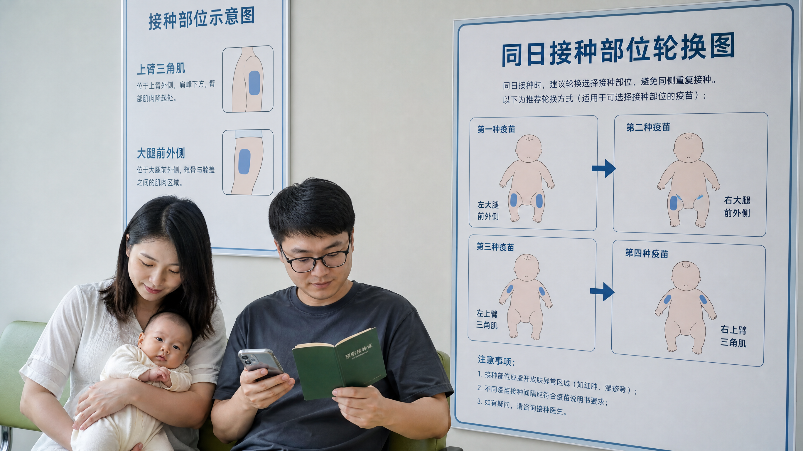 一次打三针会伤免疫力吗？同日接种规则和部位轮换表