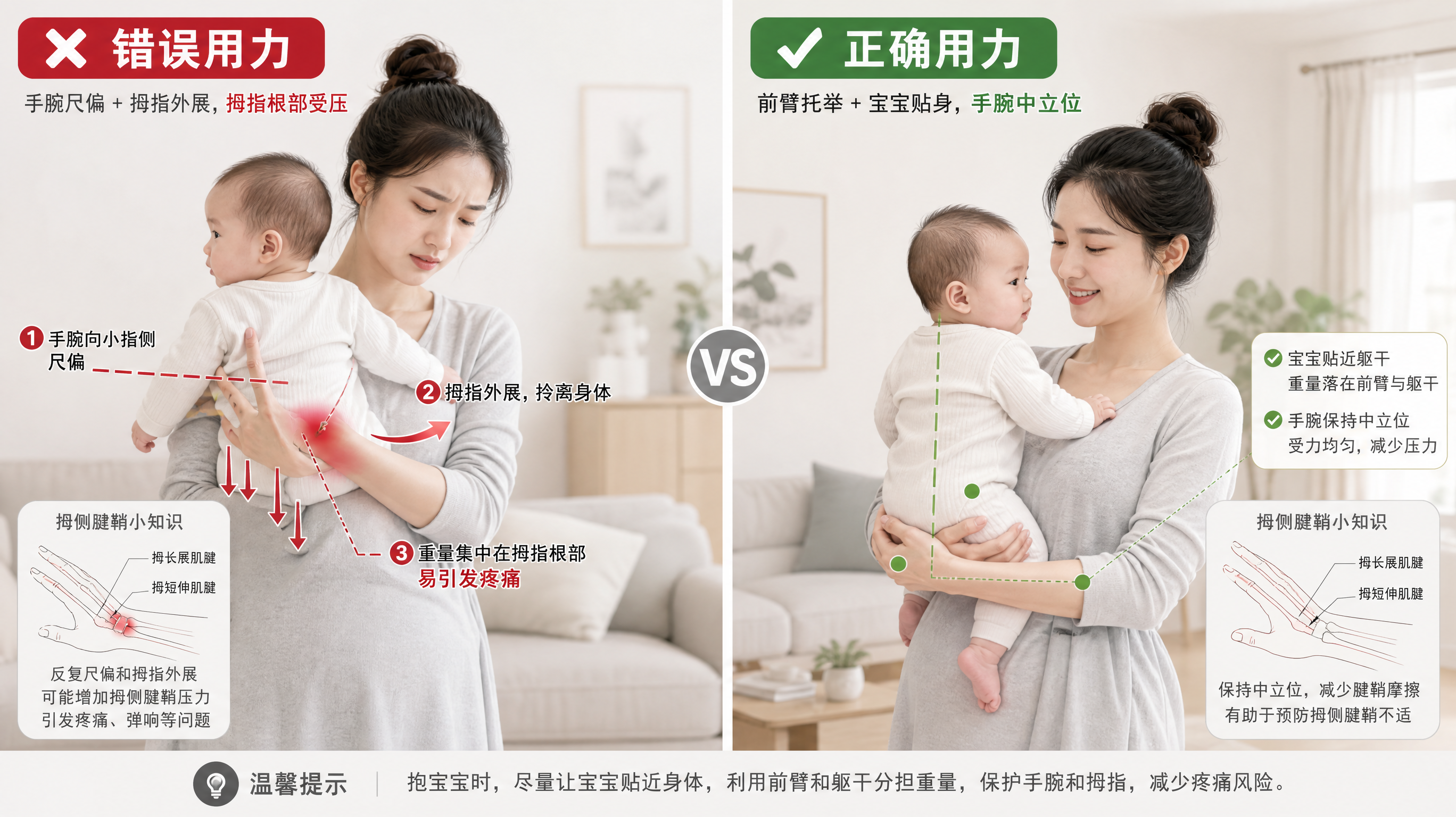 产后手腕痛别再怪受凉：把“拎离身”换掉就能轻很多