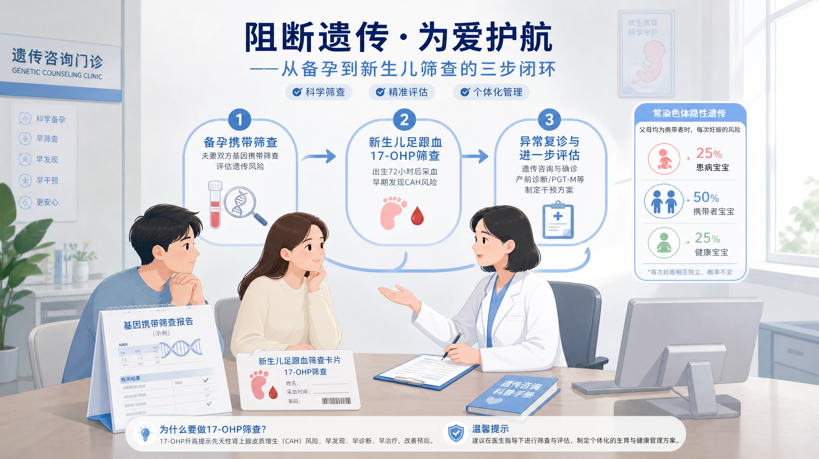 夫妻都没病，为什么宝宝仍有25%风险得CAH？