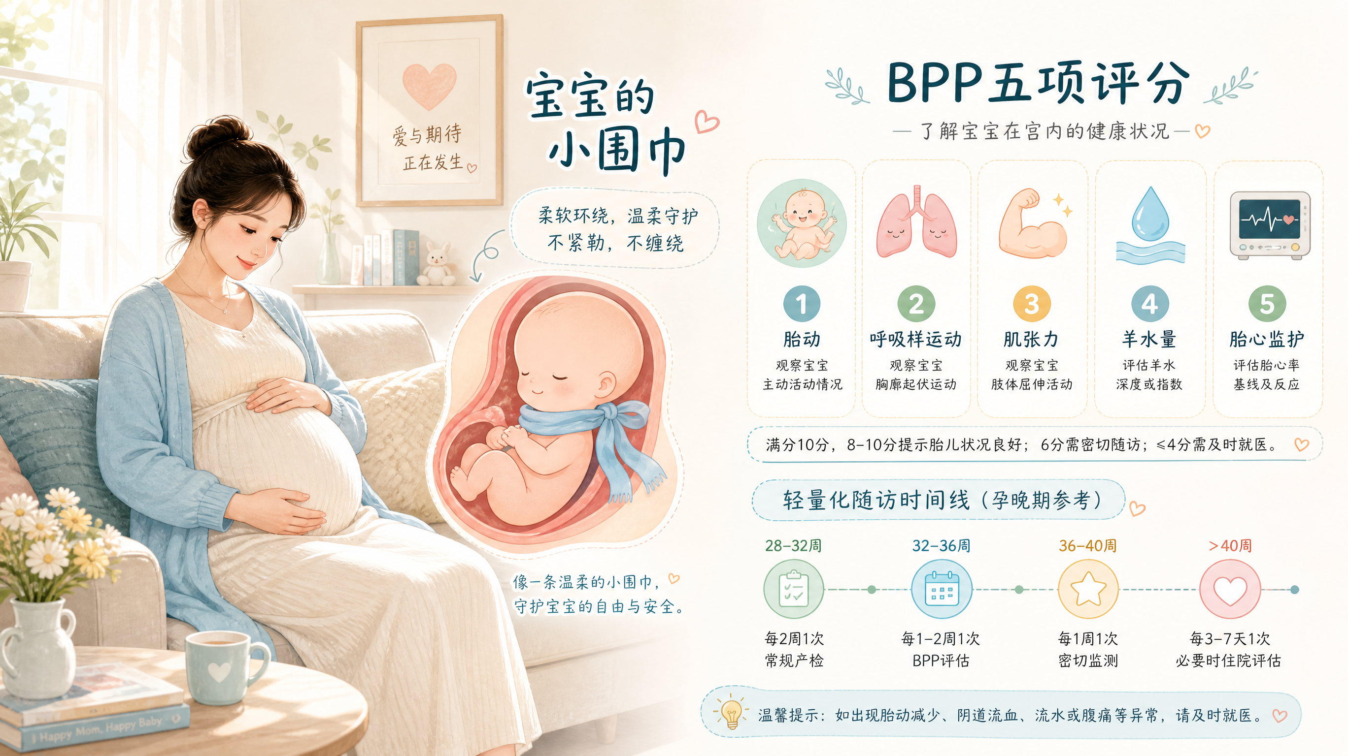 B超写绕颈2周别急着剖：关键看胎动和反应