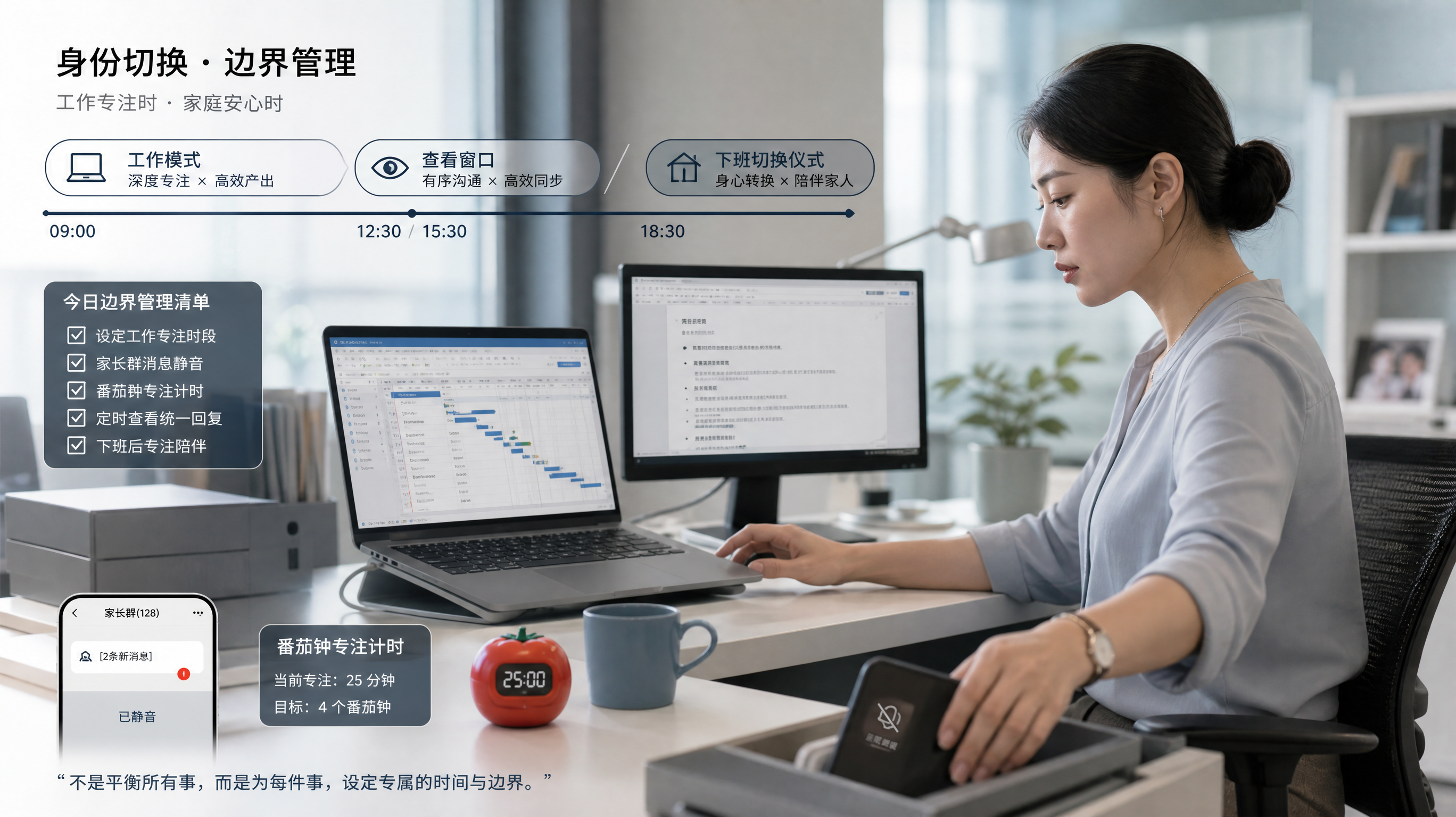 家长群别再偷走你的专注力：一套身份切换SOP救回深度工作