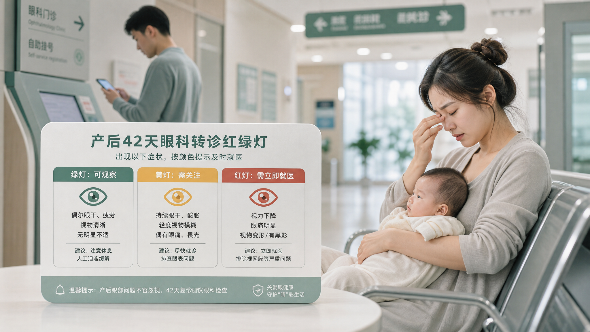 产后42天眼干怕光别硬扛：一张红绿灯教你该不该挂眼科