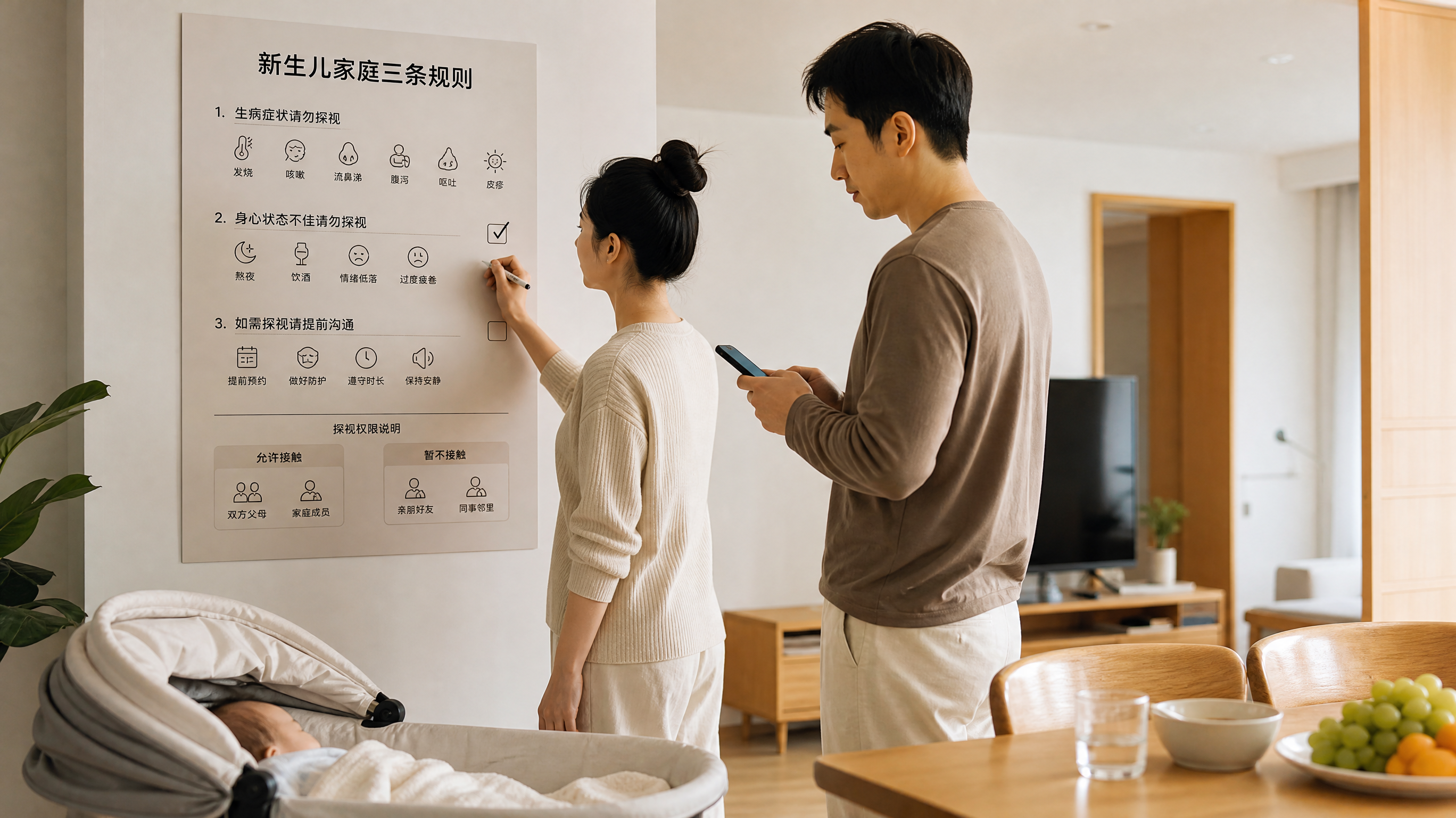 家里有人咳嗽还想抱新生儿？先按这3条规则