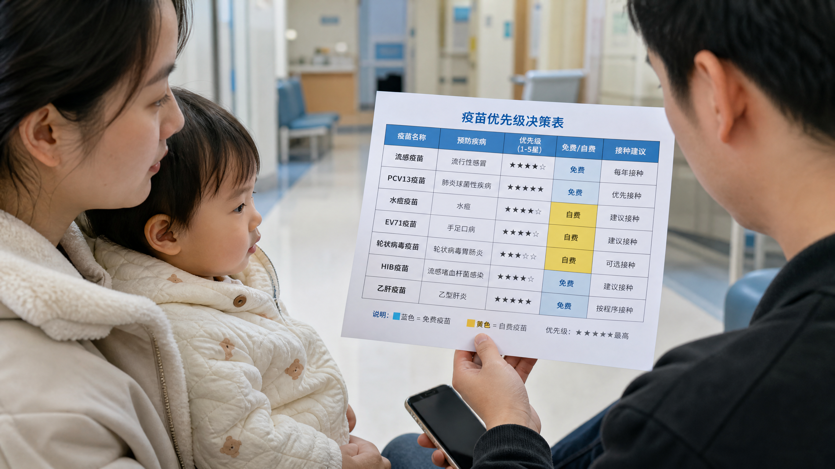 门诊被推自费疫苗别慌：1-3岁优先级表