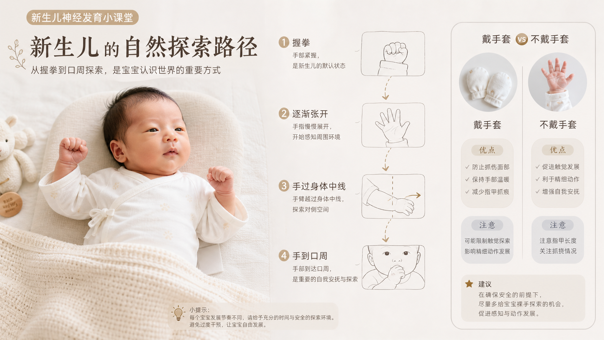 宝宝吃手别急着戴手套：百天内正常轨迹与3个红灯