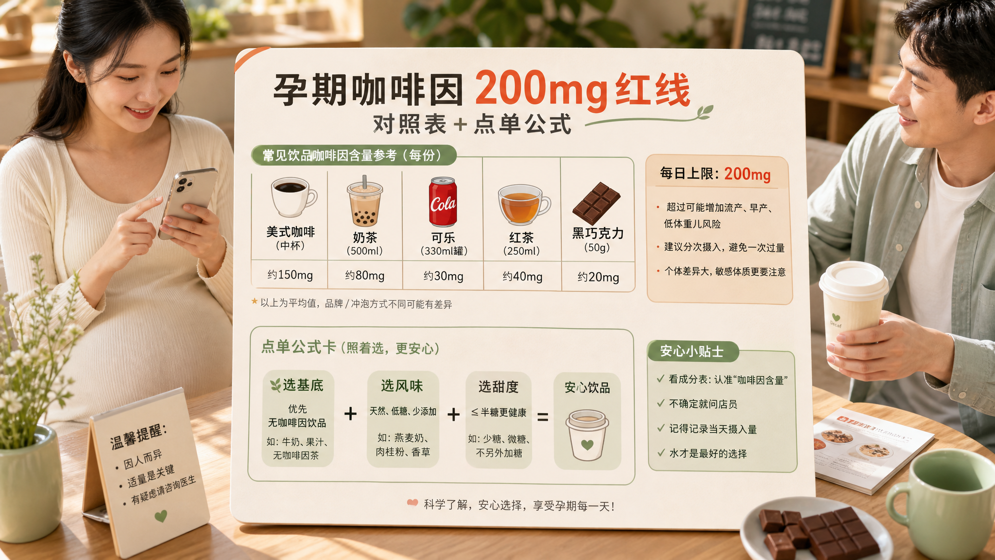 孕期咖啡因别靠猜：200mg红线这样算