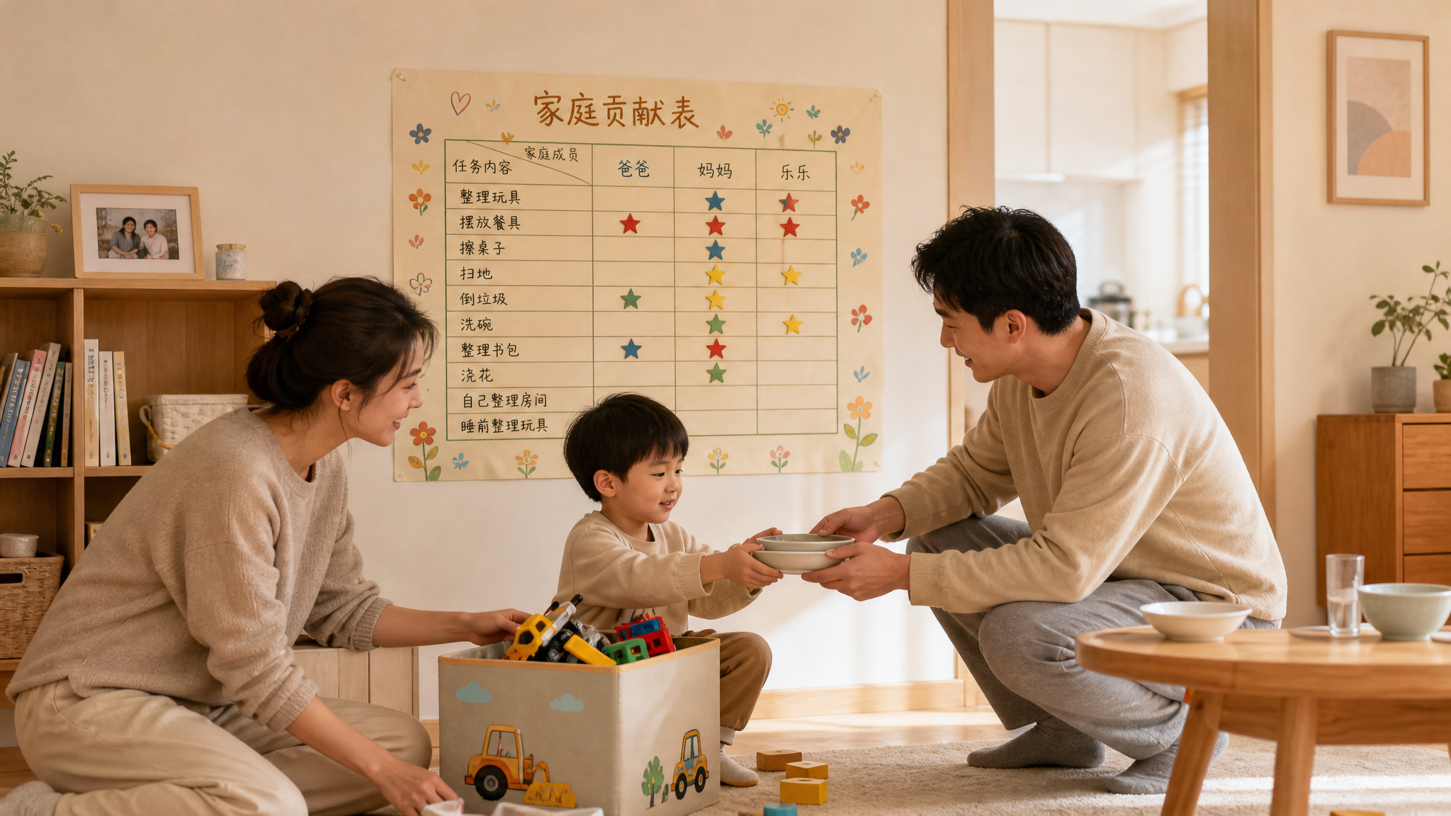 3-6岁家务责任制：不是帮妈妈，是家庭贡献