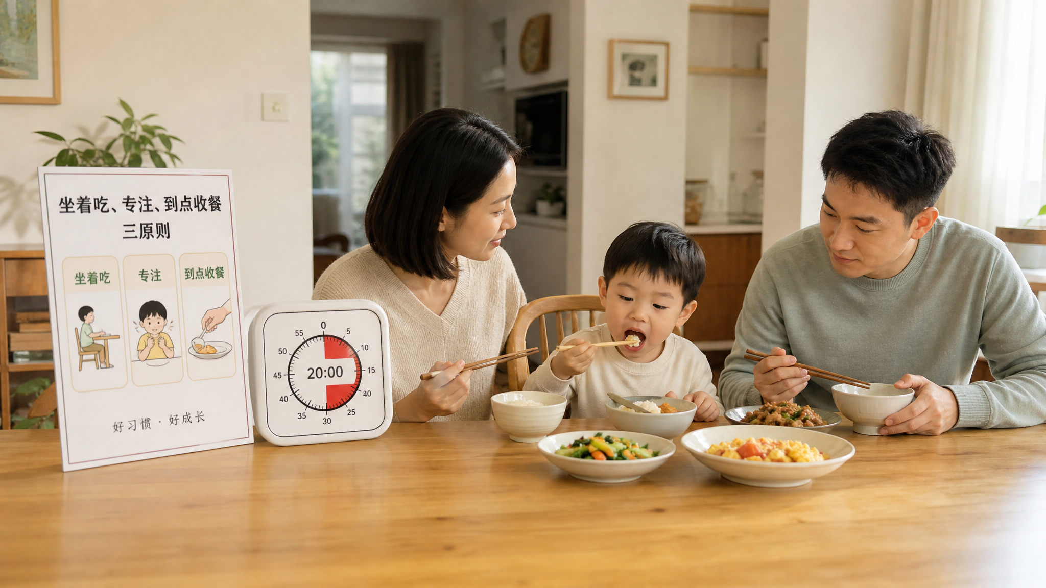 孩子含饭磨蹭到一小时？用20分钟边界终结拖延