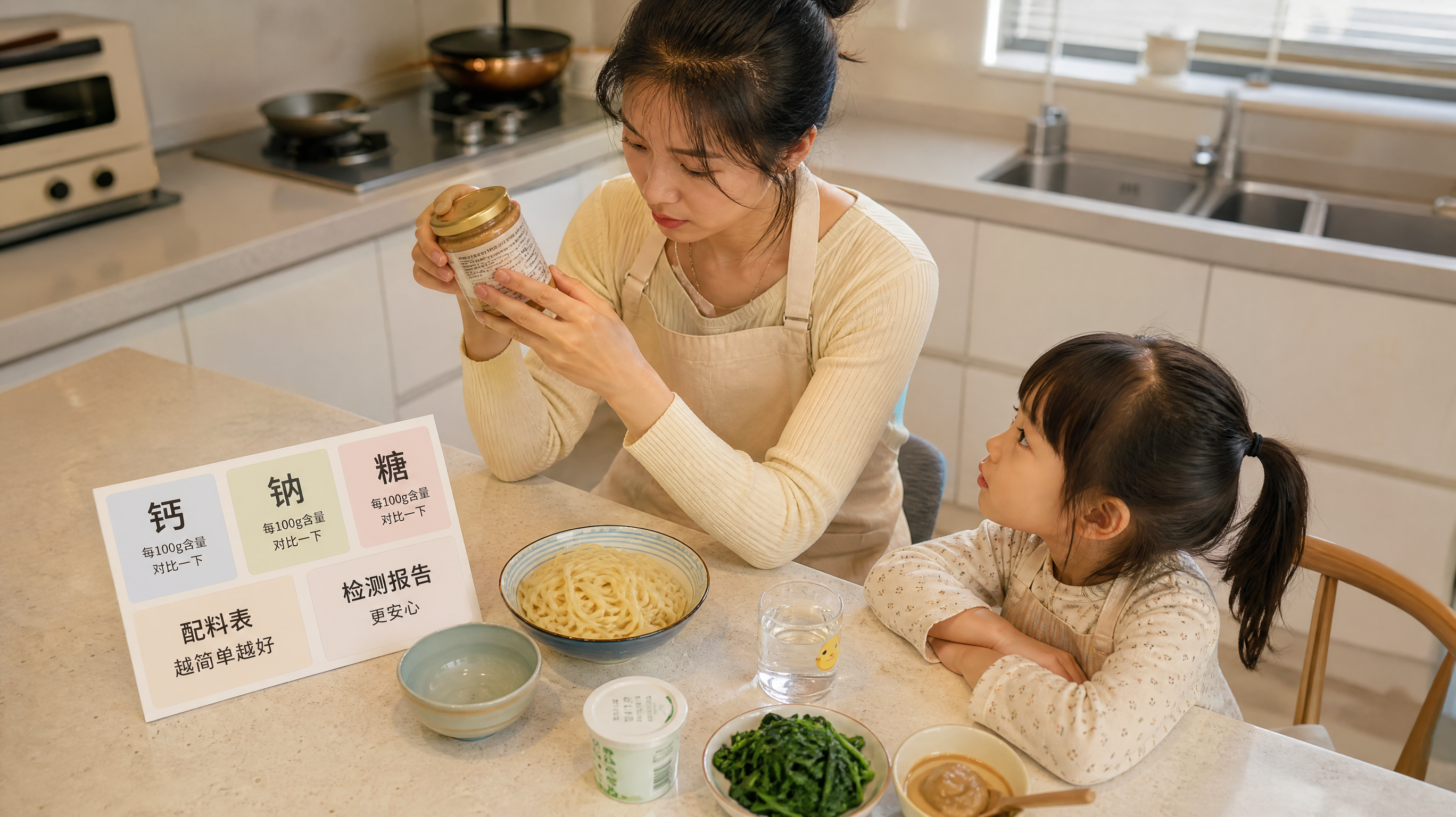 给娃吃芝麻酱补钙前先看3处：钠、配料、黄曲霉