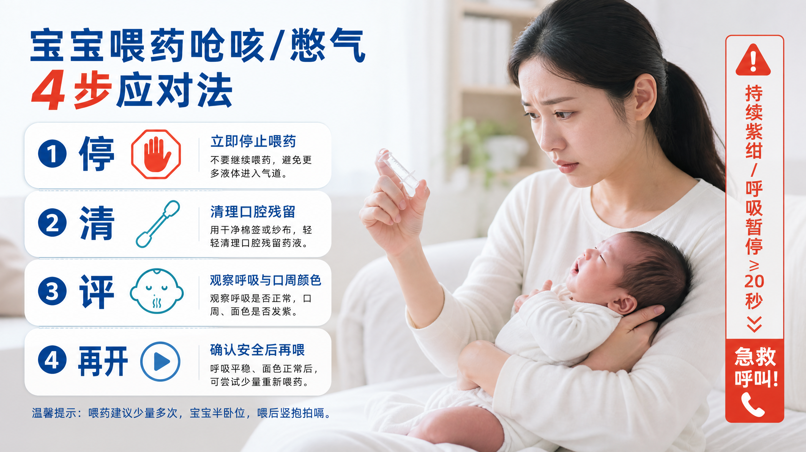 新生儿喂药一呛别硬喂：记住停清评再开