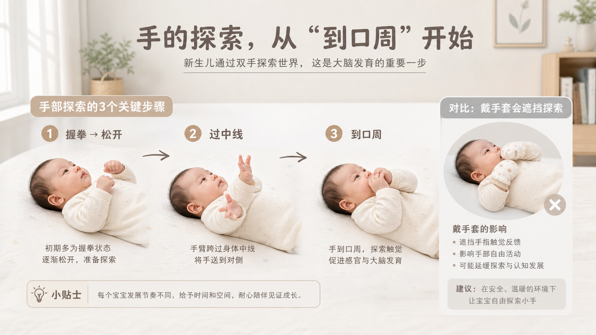 宝宝吃手要不要拦？百天内看这3个手部信号
