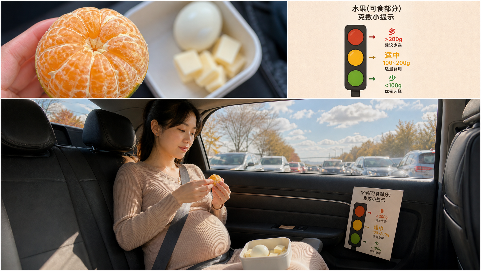 返程一袋蜜桔别硬扛：孕妈每天克数红绿灯