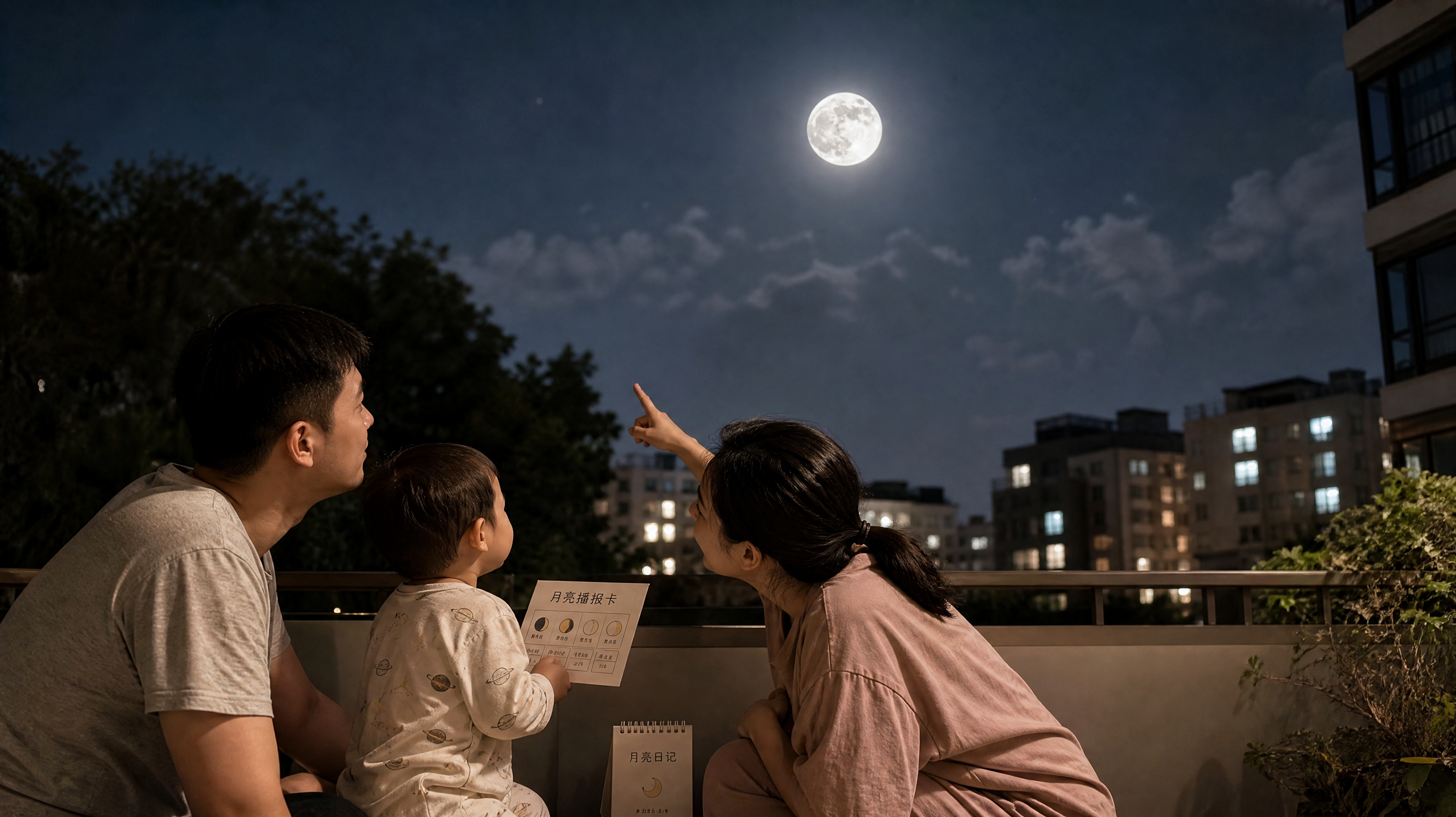 中秋聚会不逼娃背祝福：每天1句月亮播报练表达