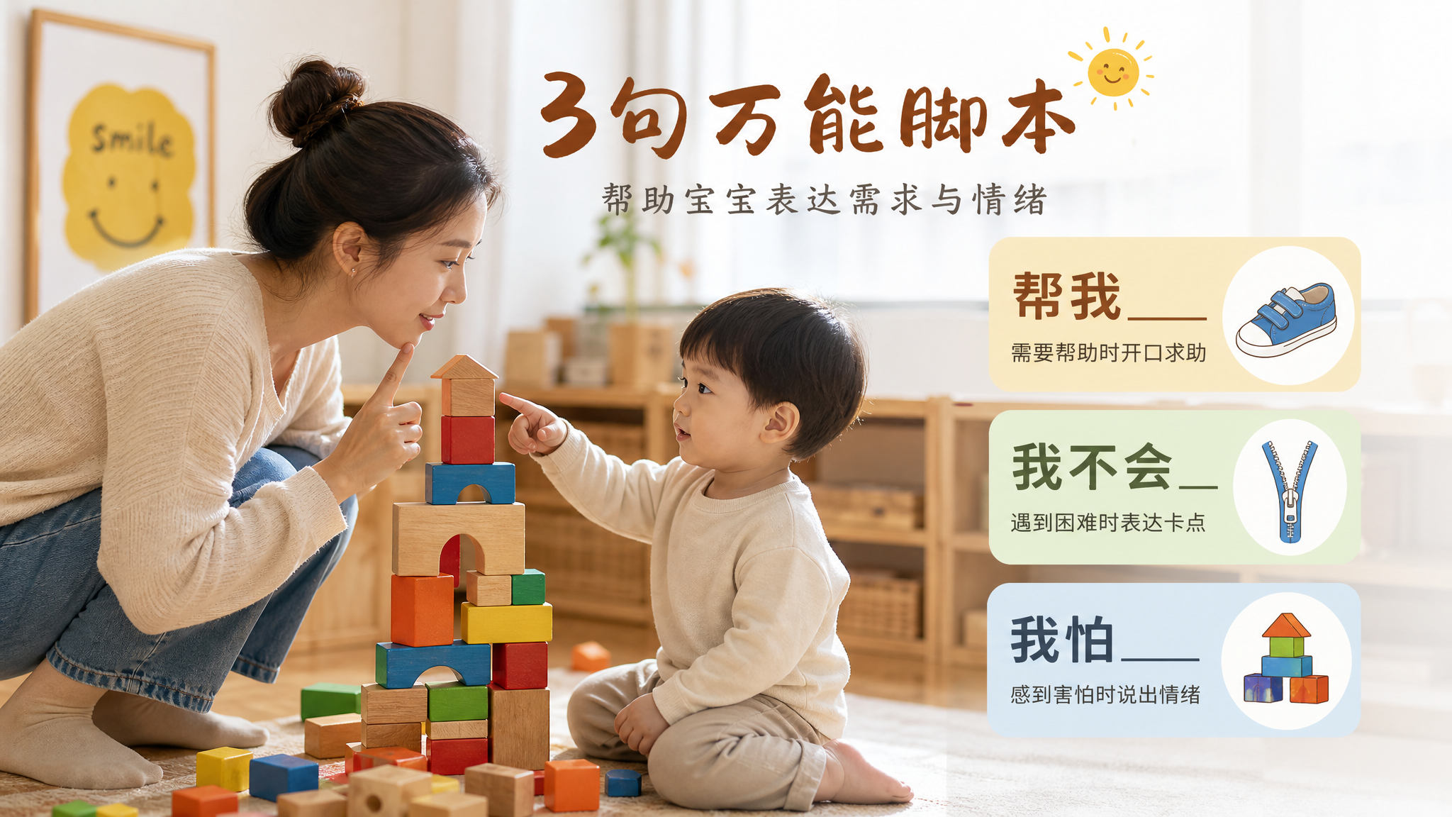 孩子不会就哭？先练会3句求助话就够了