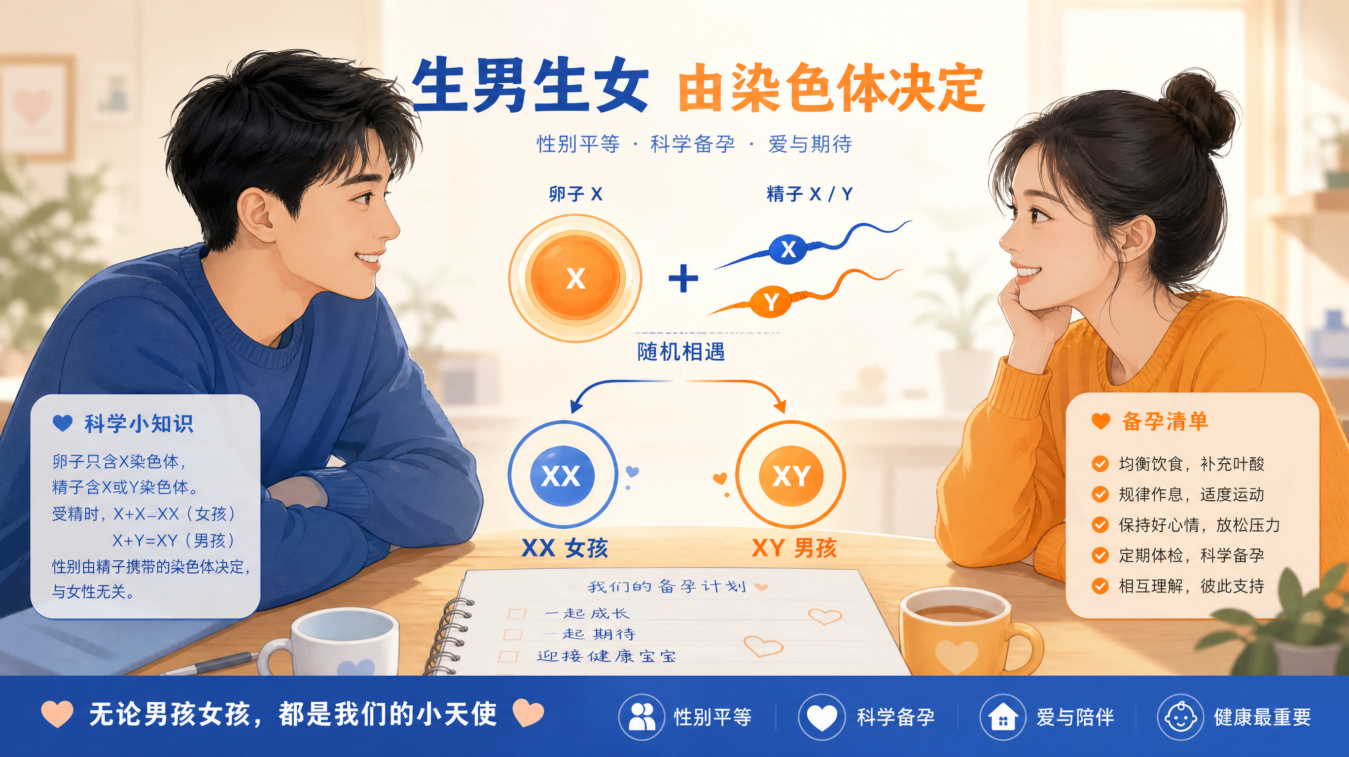 生男生女别再怪妈妈：卵子只给X，开关在精子X或Y