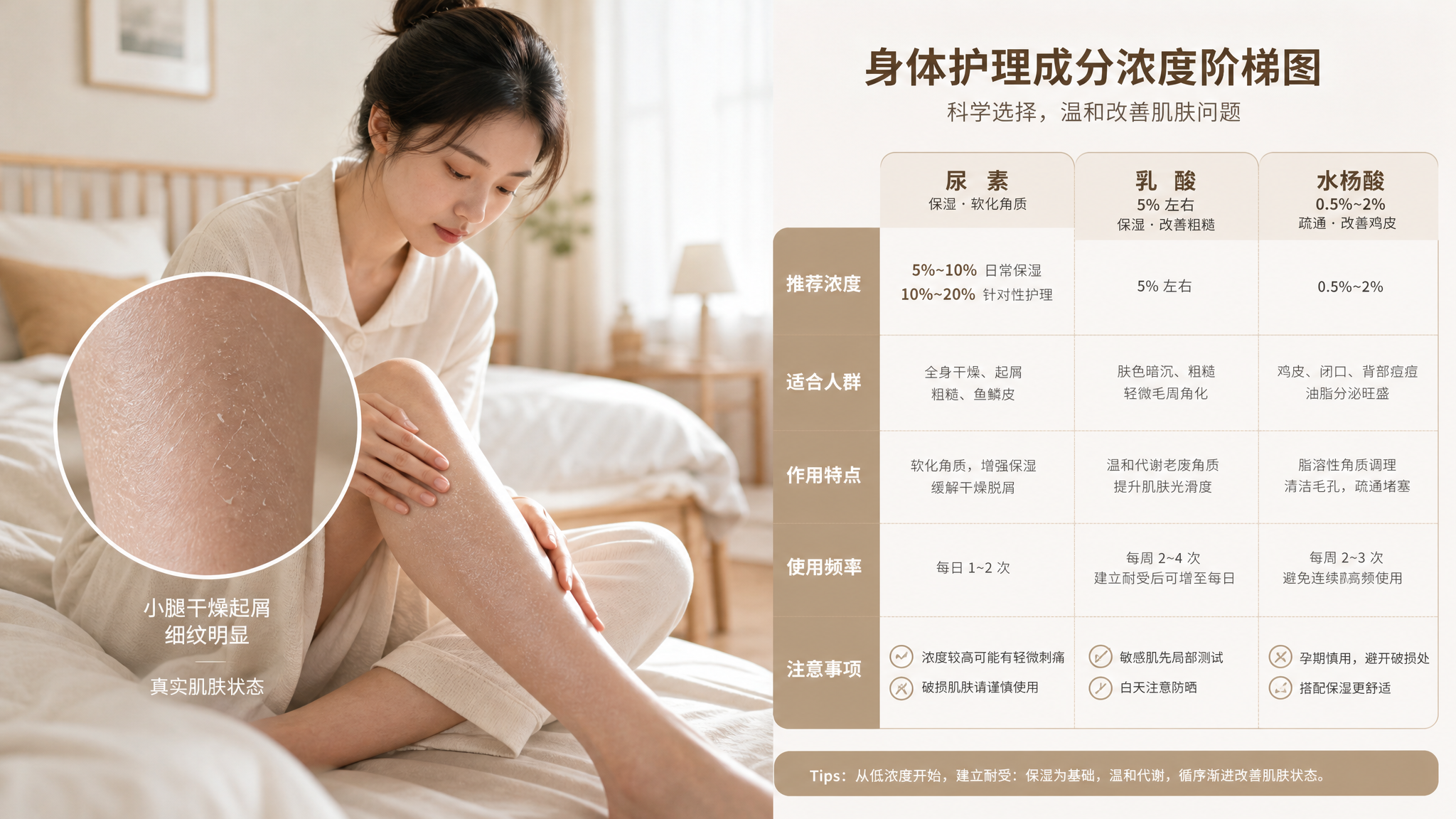 10%尿素越涂越干？鸡皮肤蛇皮纹这样选浓度