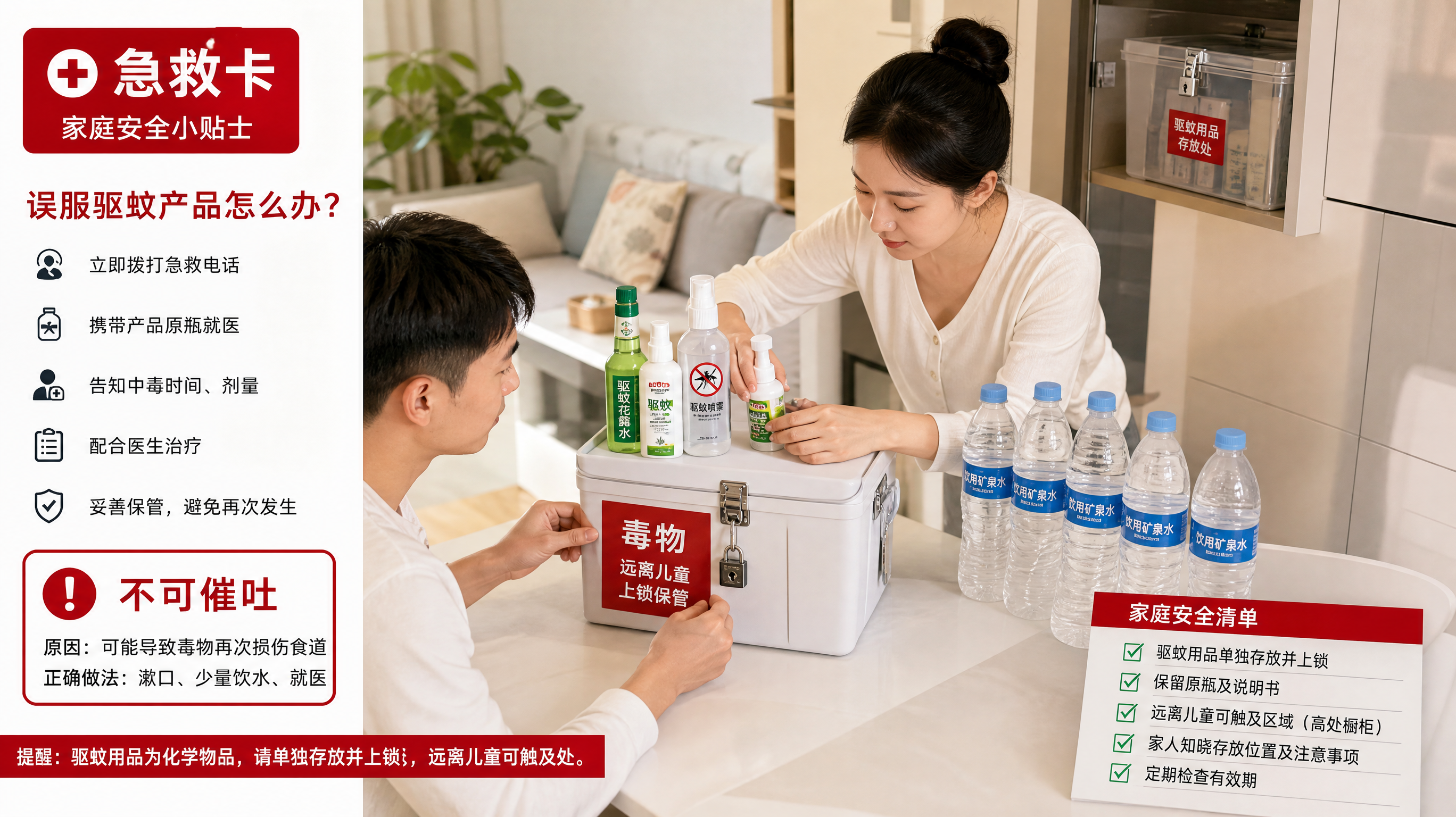 花露水别放桌上：孩子误吞的3个上锁动作